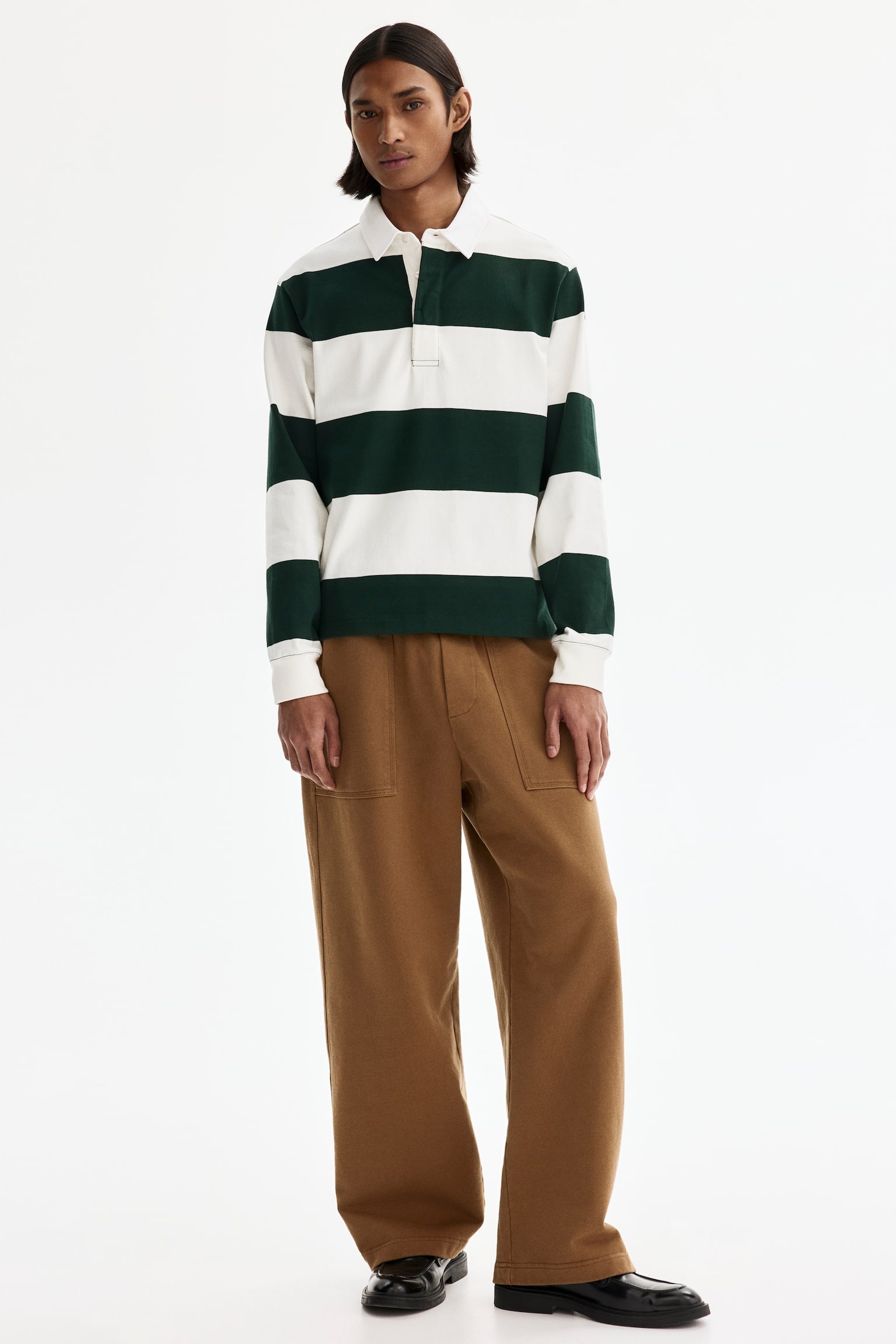 Regular Fit Cotton rugby shirt - Dark green/Colour block - 3