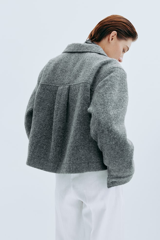 Wool-blend jacket - Dark grey - 7