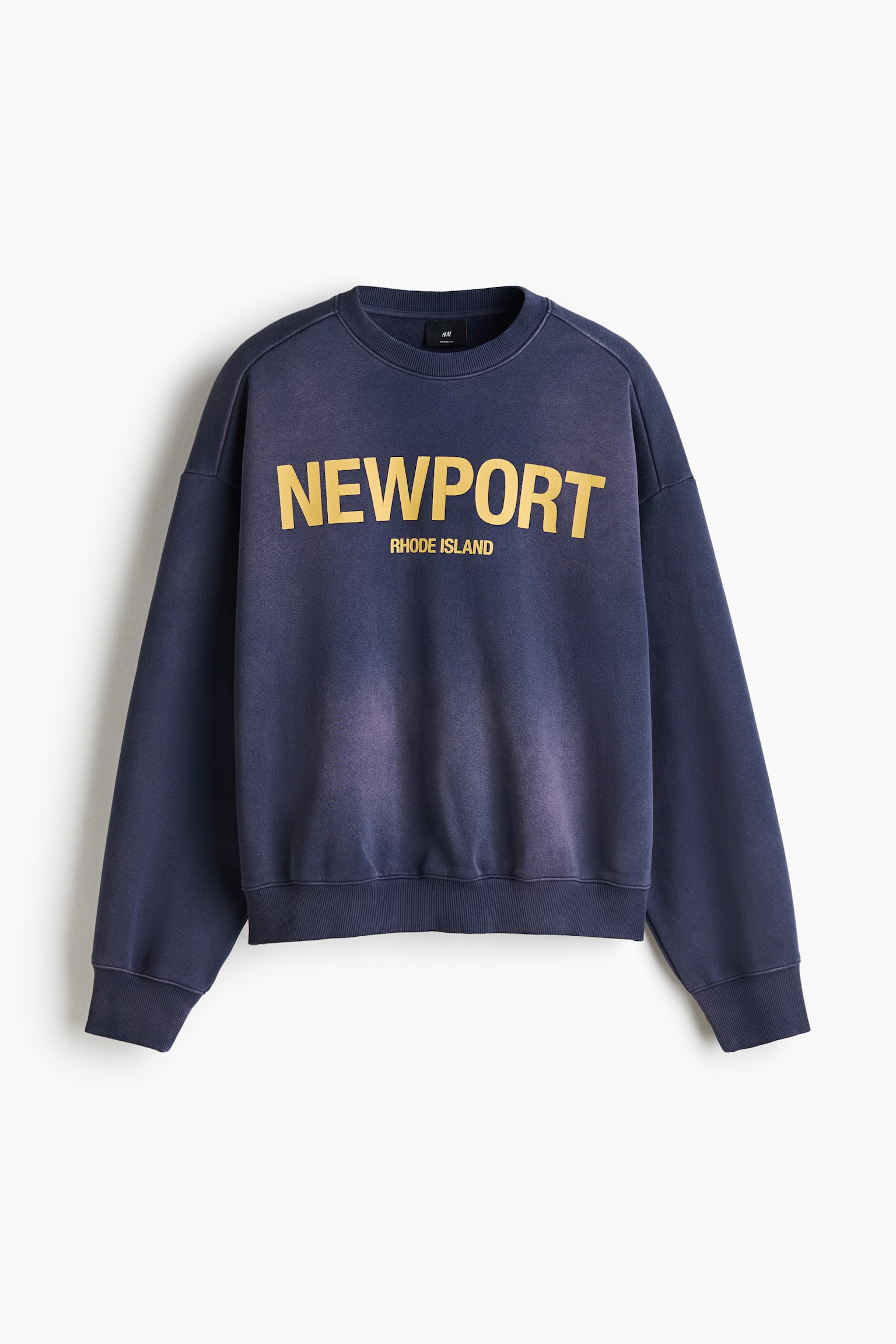 Мужская толстовка H&M Oversized Printed, цвет: Тёмный синий — фото 1