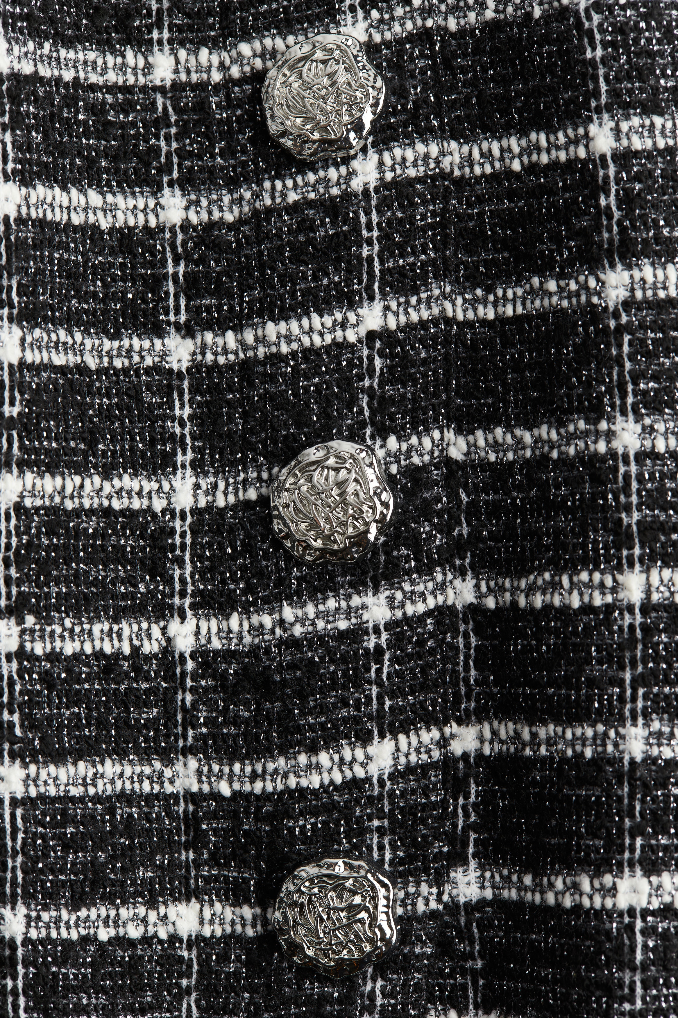 Top glitter con spalline sottili e bottoni Nero/quadri DONNA