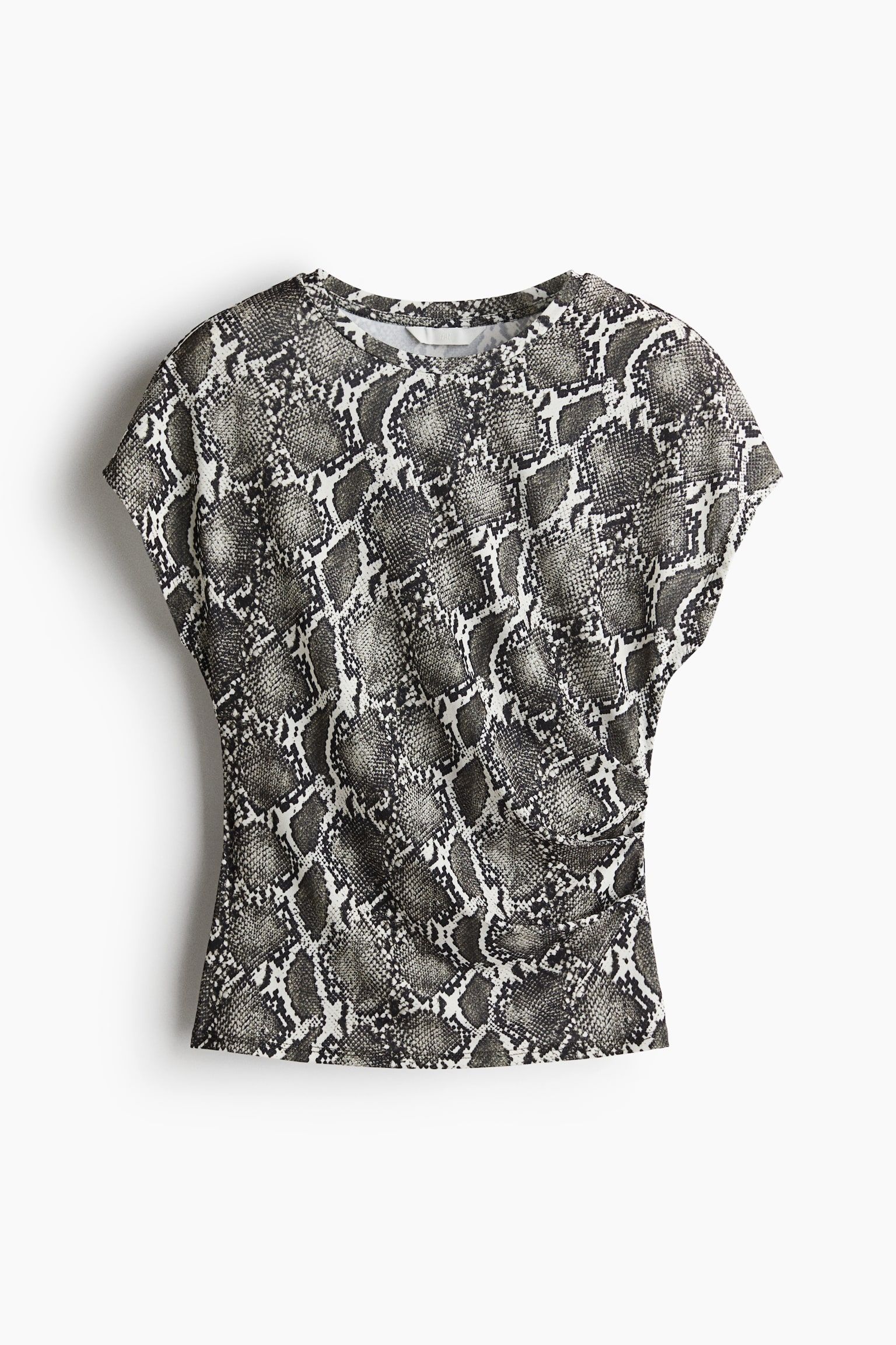 Женский топ H&M Sleeved Top, цвет: Тёмный серый — фото 1