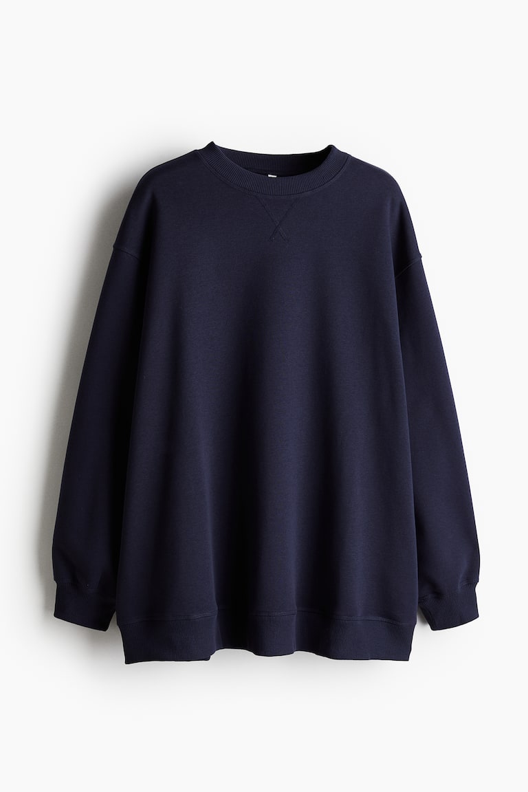 オーバーサイズスウェットシャツ - ネイビーブルー - レディース | H&M JP