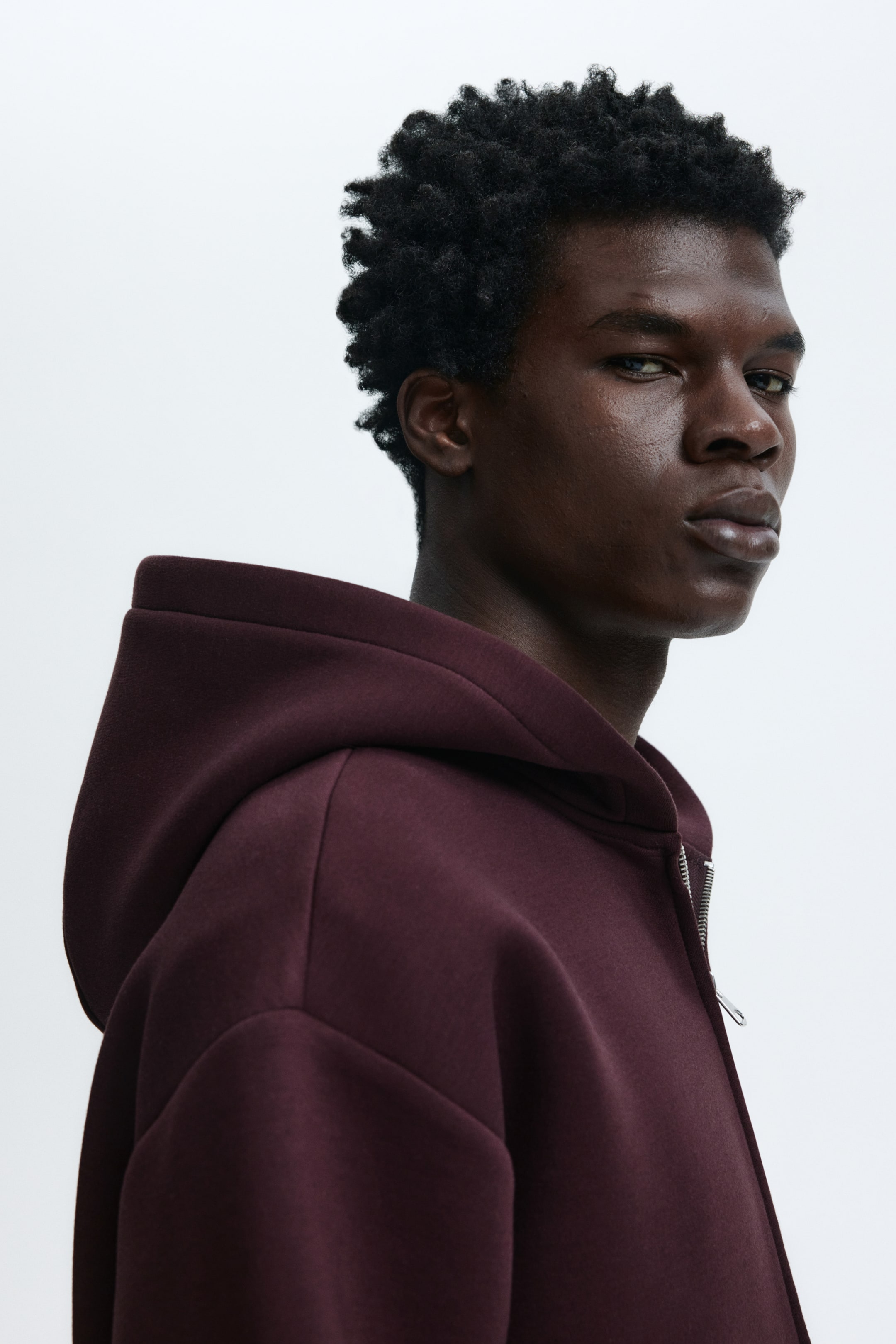 View larger image: Loose-Fit Hooded Jacket - Burgundy - Men | H&M CA 4