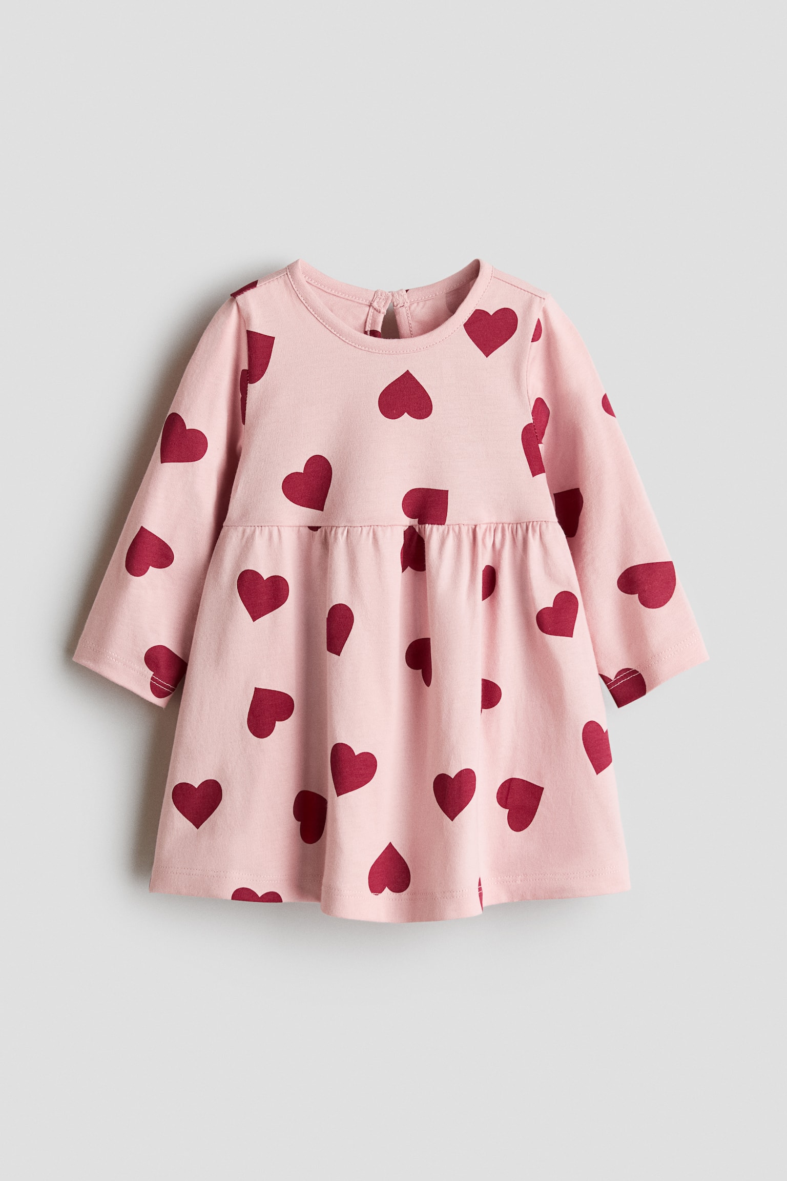 Rochie de bumbac cu imprimeu - Roz-deschis/inimi