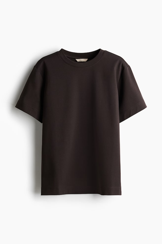 Pima cotton T-shirt - Dark brown/Black/Dark dusty purple/White/Dark grey - 1