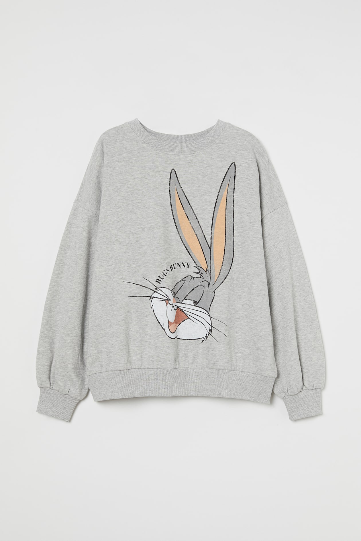 Printed Sweatshirt - Round Neck - Long sleeve - Gray melange/Looney ...