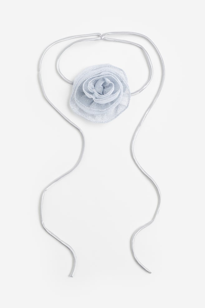 Appliquéd Wraparound Necklace - Silver-colored - 1