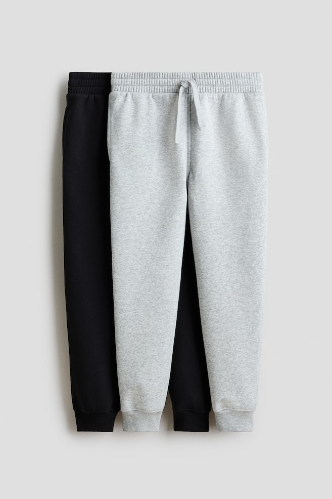 2-pack sweatshirt joggers - Black/Light grey - 1