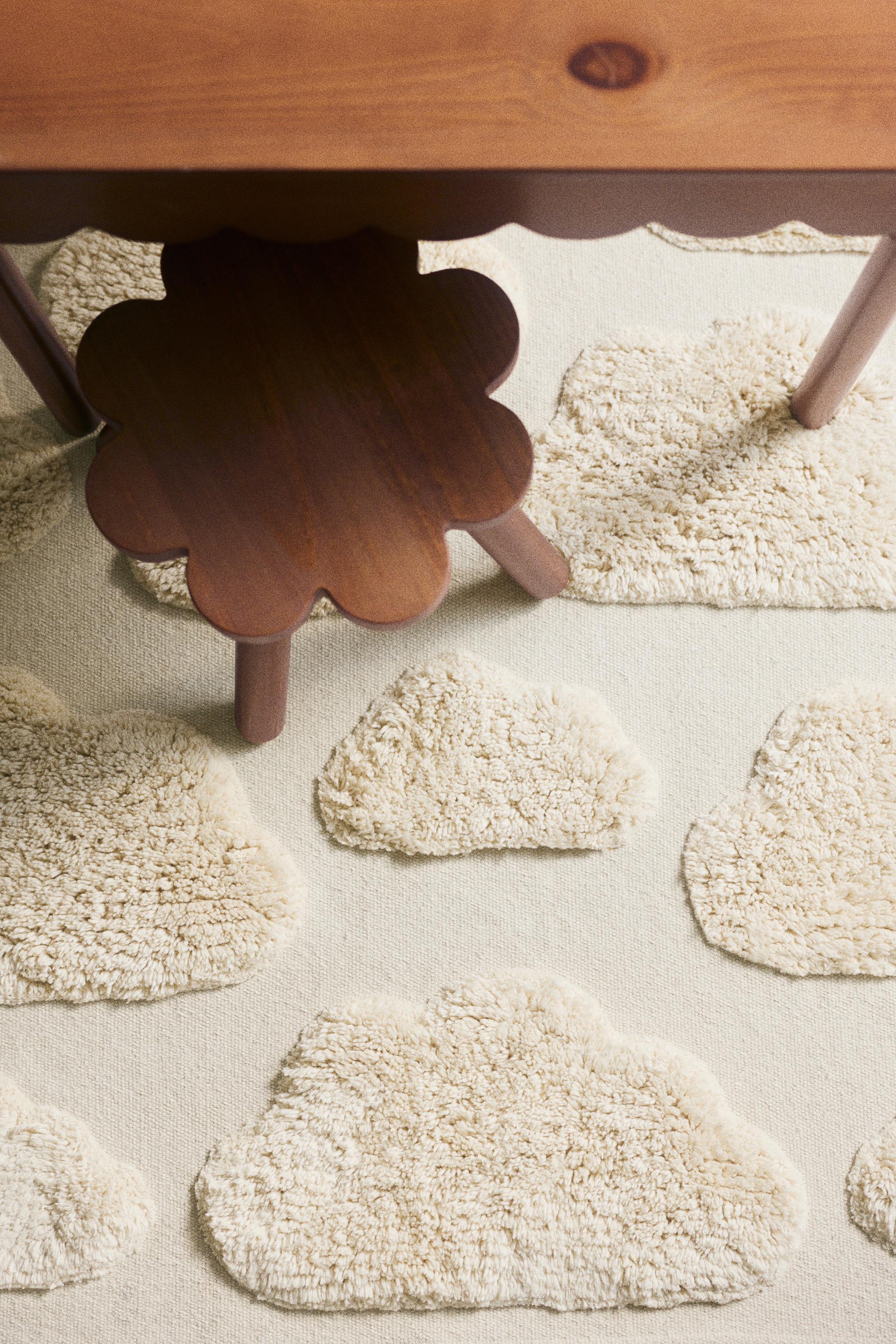 Tufted cotton canvas rug - Cream