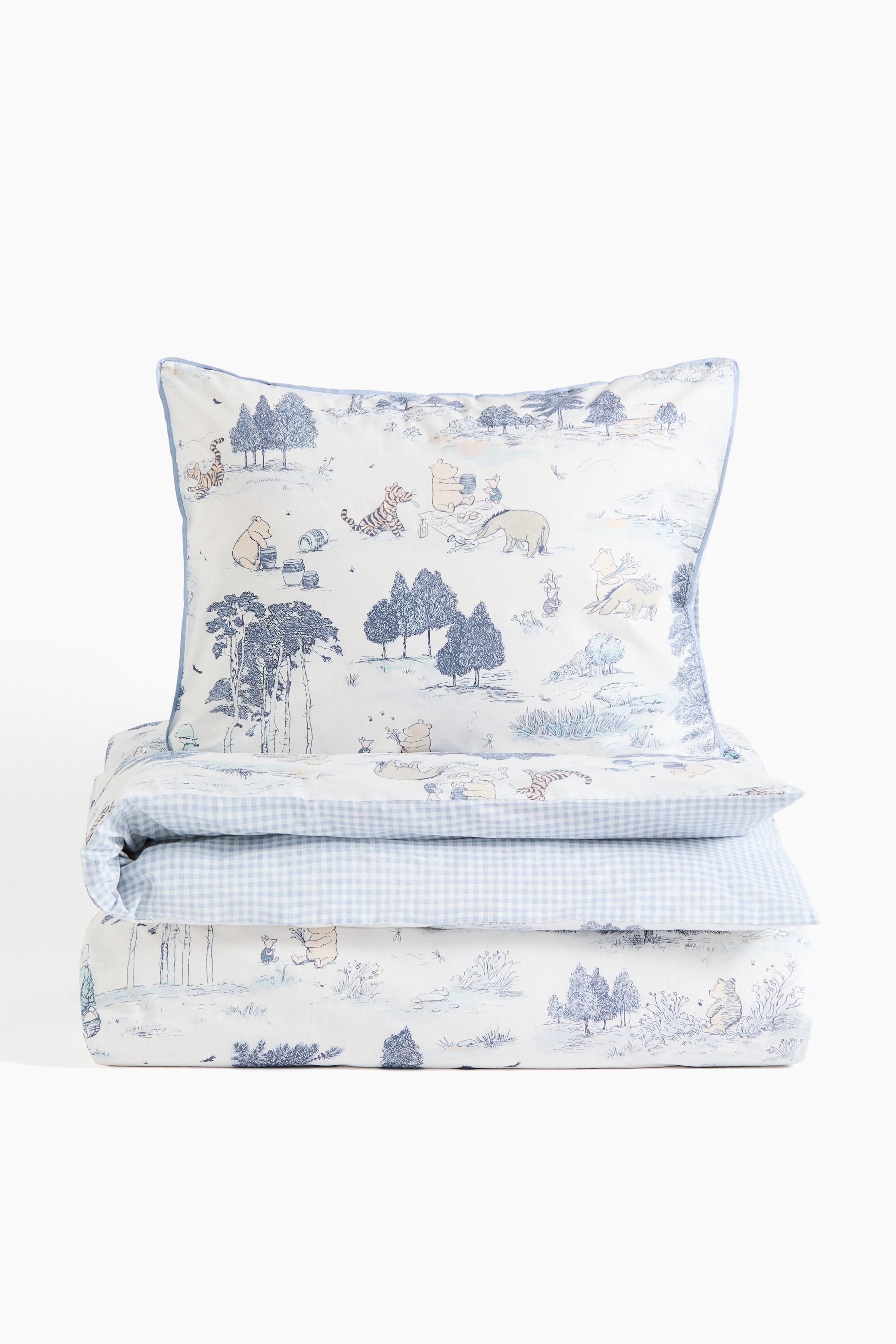 Patterned Duvet Cover Set - Light blue/Winnie the Pooh/Light green/Winnie the Pooh