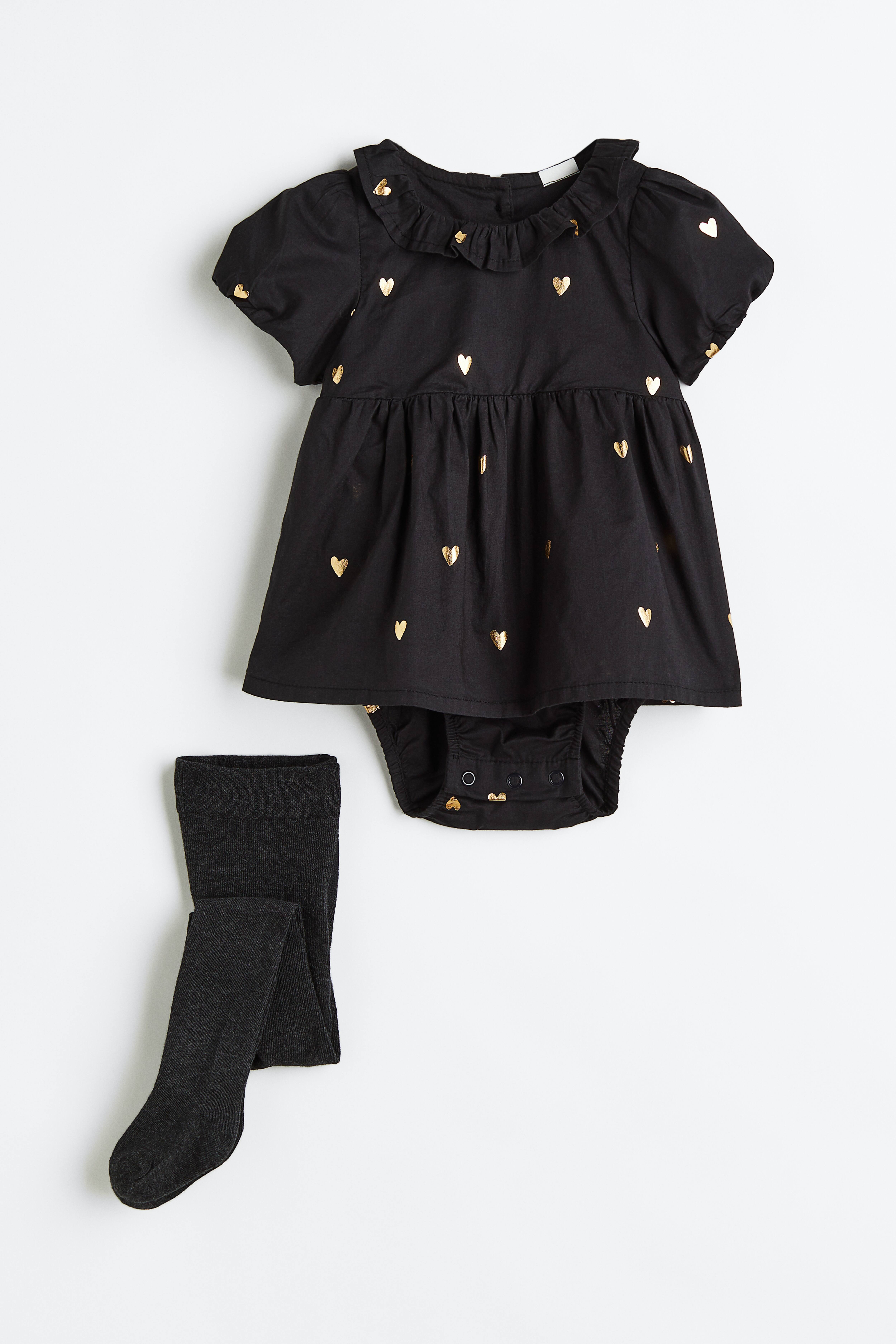 2 piece set Black Hearts Kids H M GB