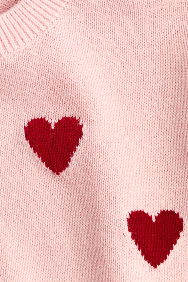 Jacquard-Knit Sweater - Pink/hearts/Turquoise/Light pink/White/cherries/Light pink/cat - 2