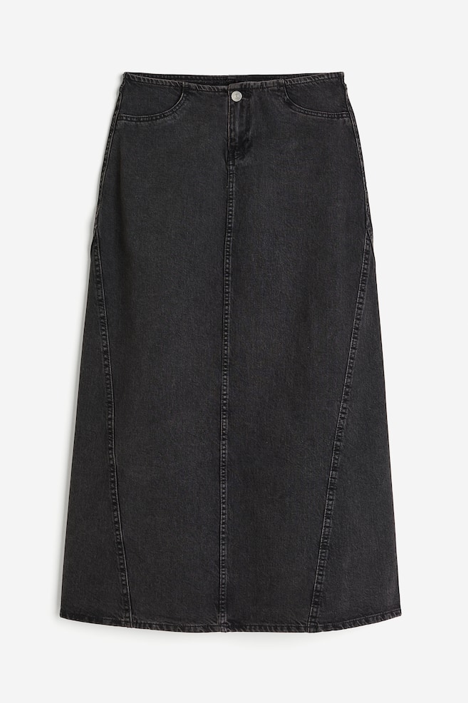 Denim maxi skirt - Black/Light denim blue - 2