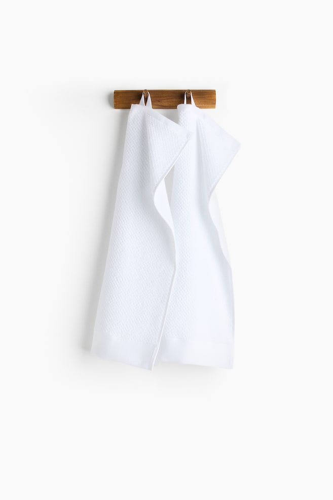 2-pack cotton terry guest towels - White/Black/Light beige/Dark green/Sage green/White/Sage green/Light beige/Mole/Dark brown/Dusty blue/Orange - 1