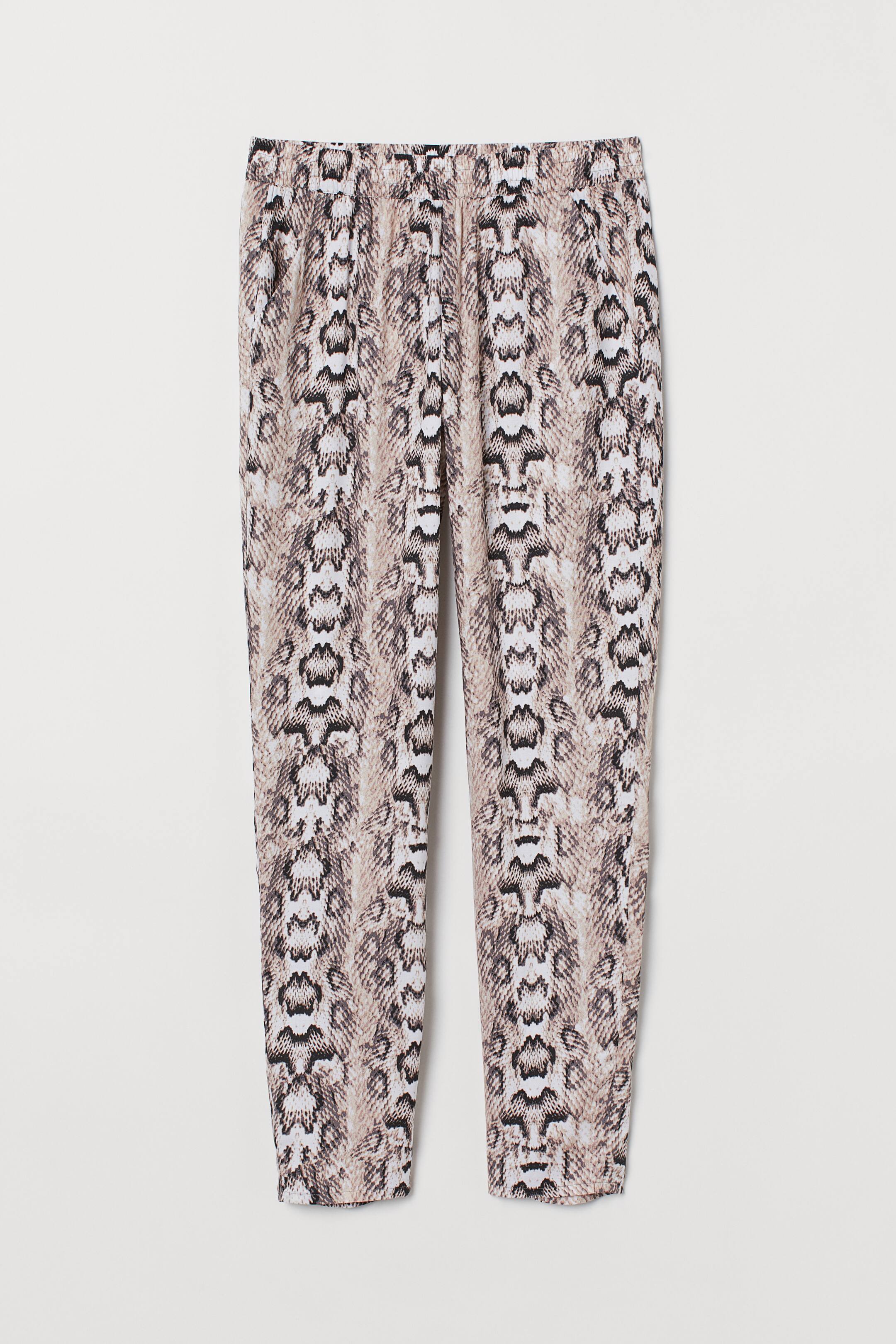 Léopard Pull Zebre H&m Pull-on Trousers Beige/Snakeskin