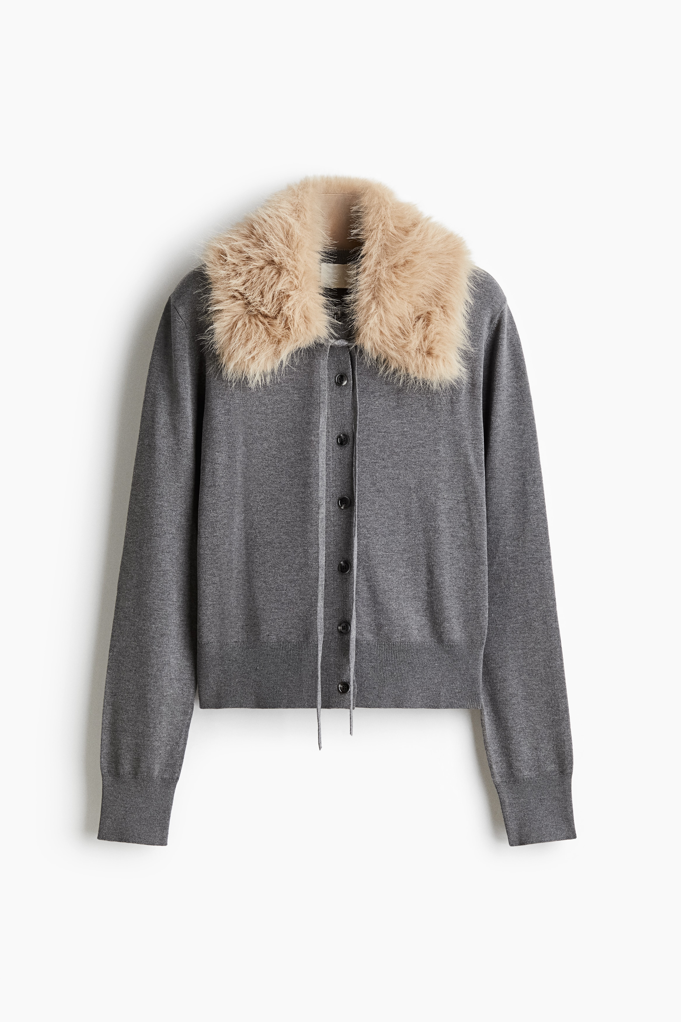 Collared cardigan - Dark grey