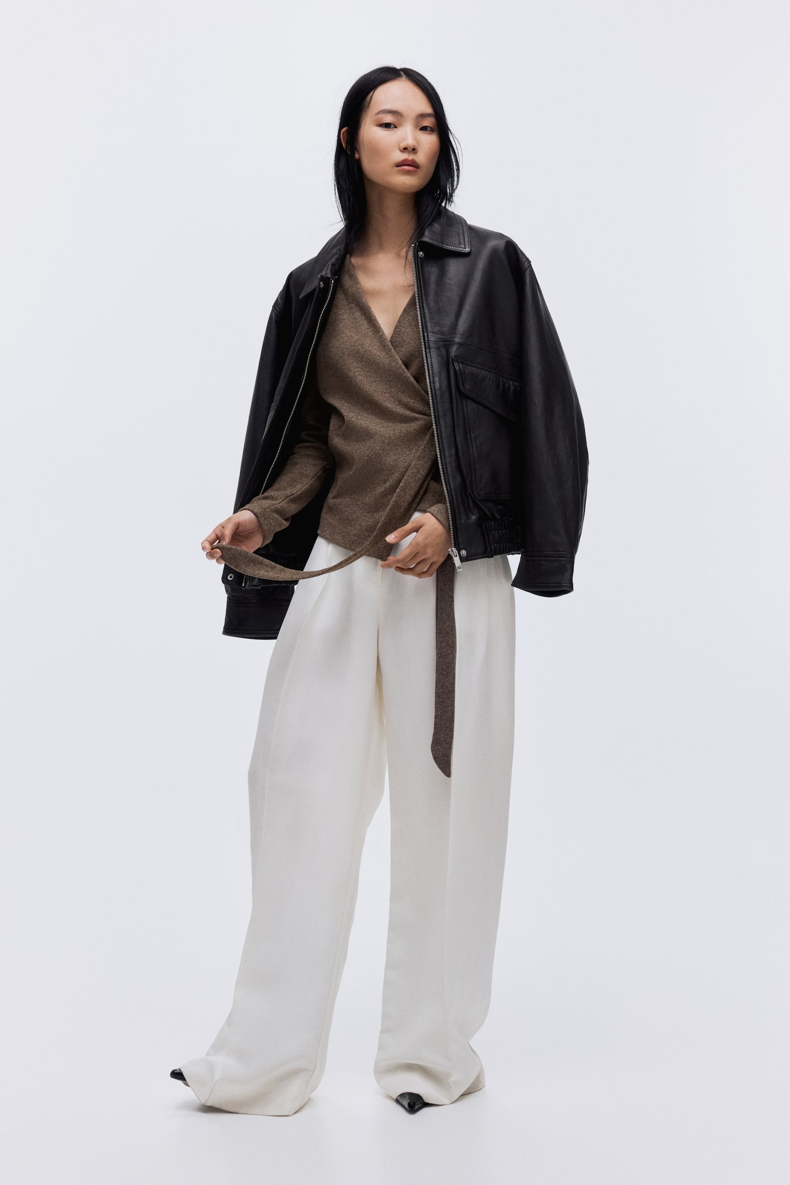 Gilet croisé - Marron chiné/Dark grey marl/Beige chiné - 3