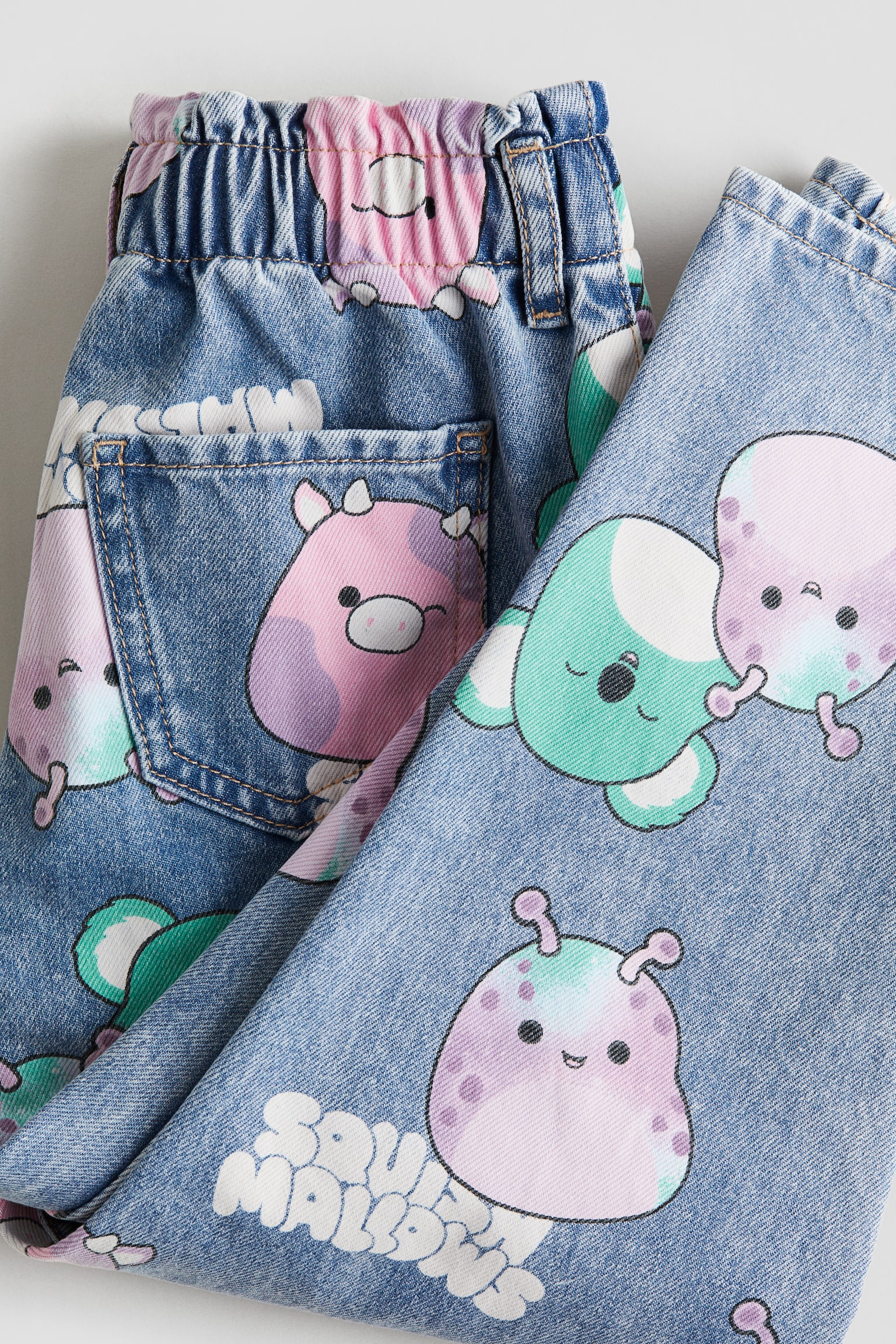 Relaxed Fit Paper Bag Jeans - Denim blue/Squishmallows/Light denim blue/Minnie Mouse - 2