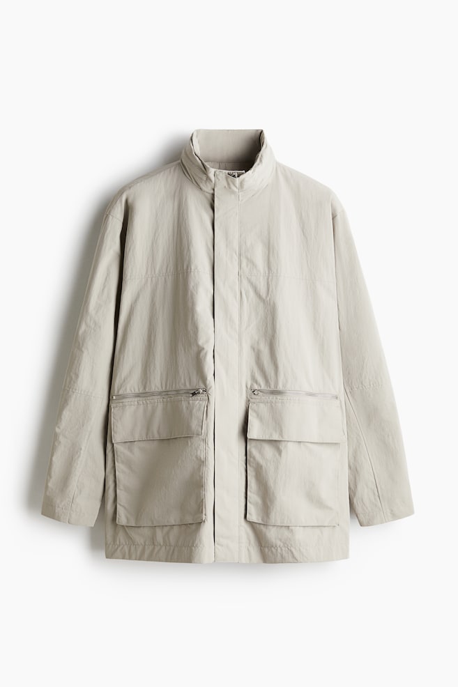 Regular-Fit Water-Repellent Parka - Light beige/Navy blue - 1