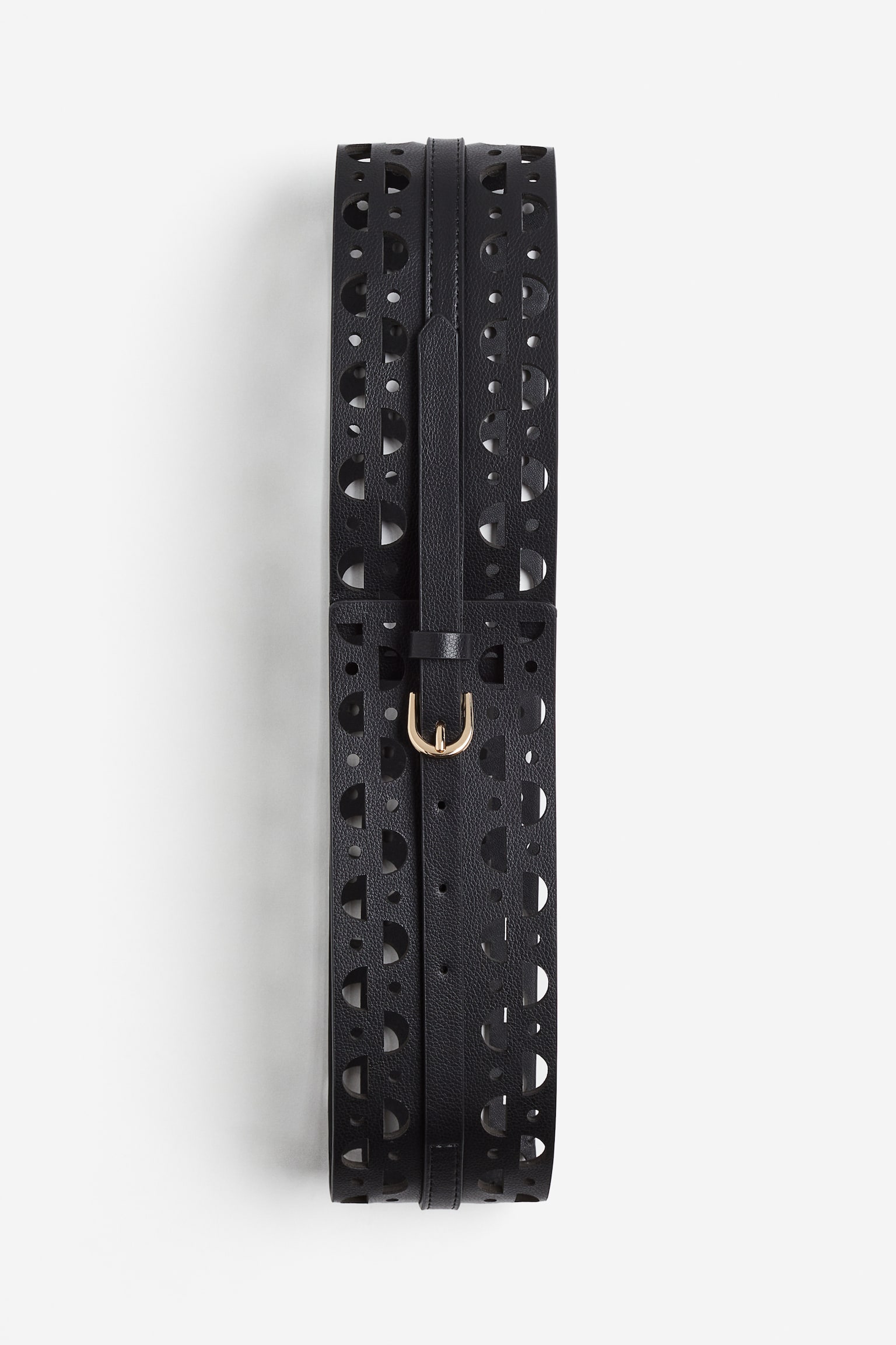 Perforated Waist Belt - Black/White - 2