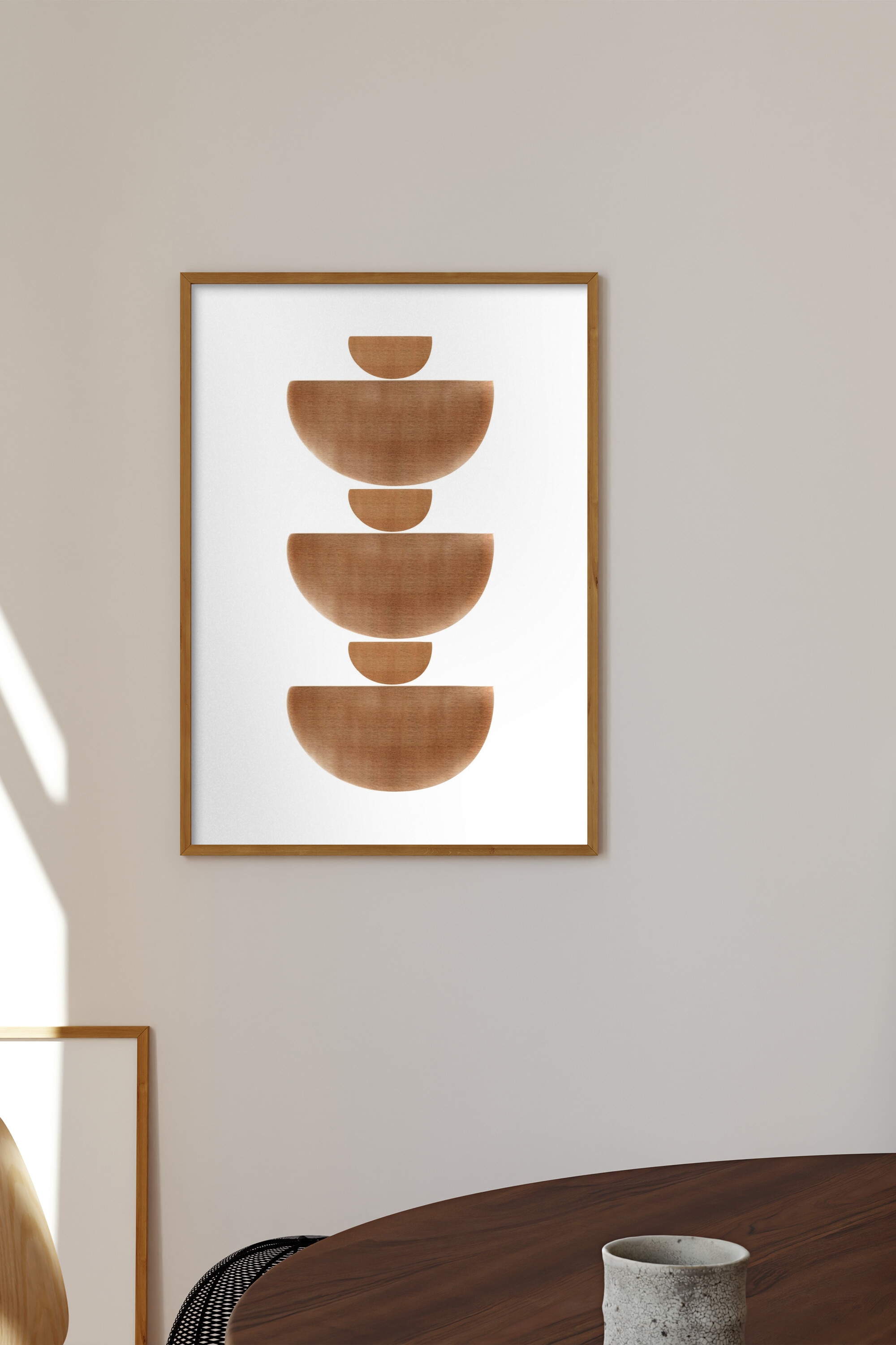 Melloi Art Prints - Brown Half Circle - Monivärinen
