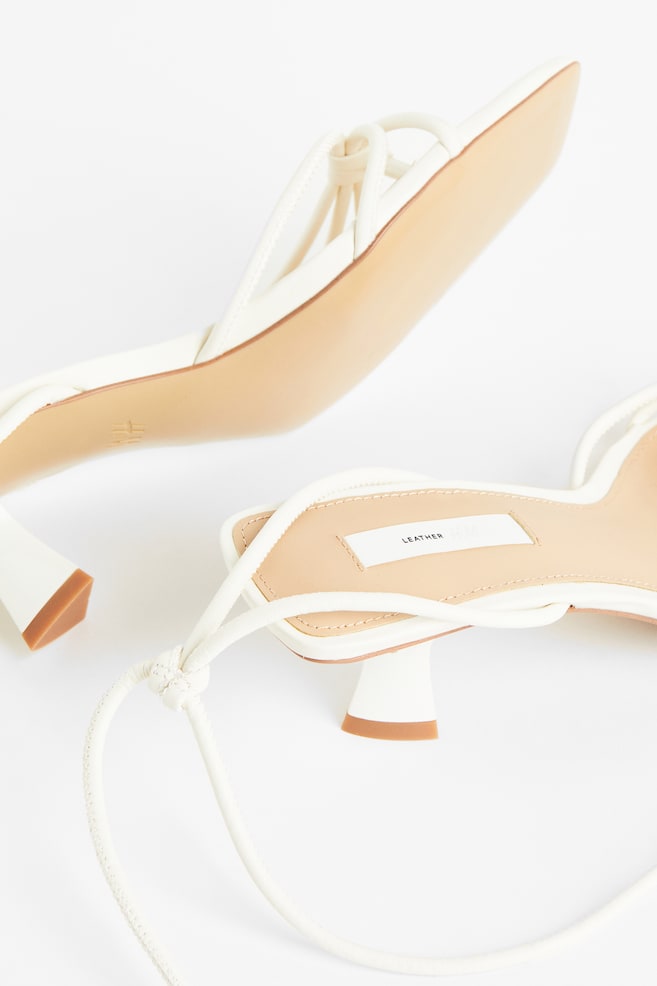 Strappy leather sandals - White - 4