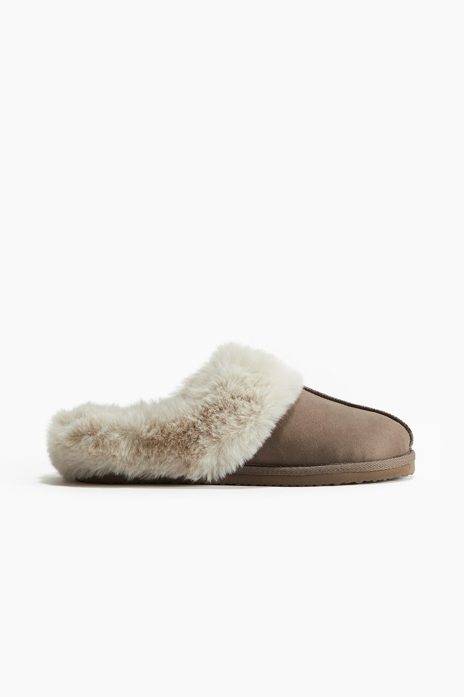 Warm-lined slippers - Dark beige/Brown/Dark brown/Beige - 2