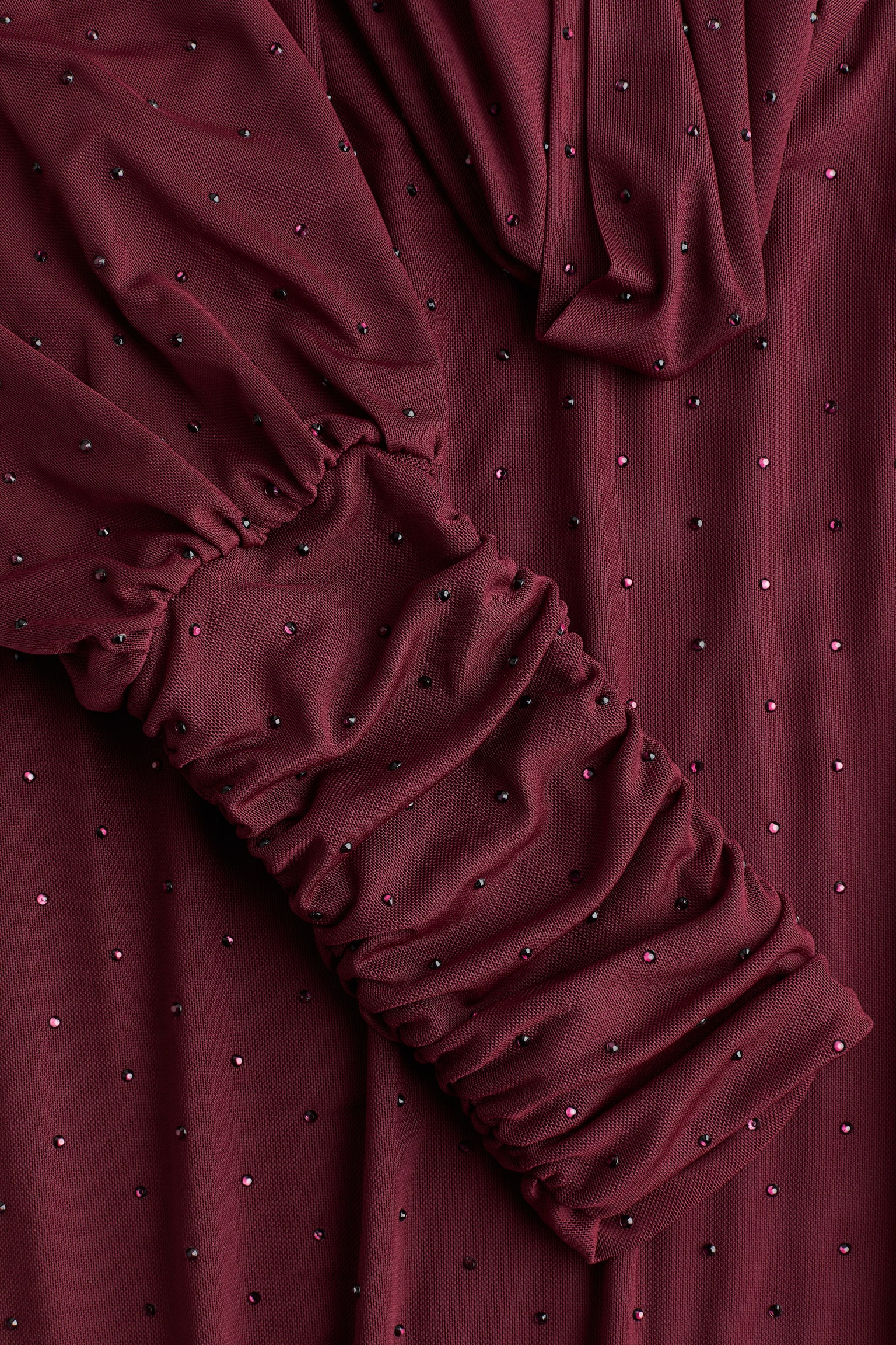 Rhinestone-embellished dress - Burgundy - 4