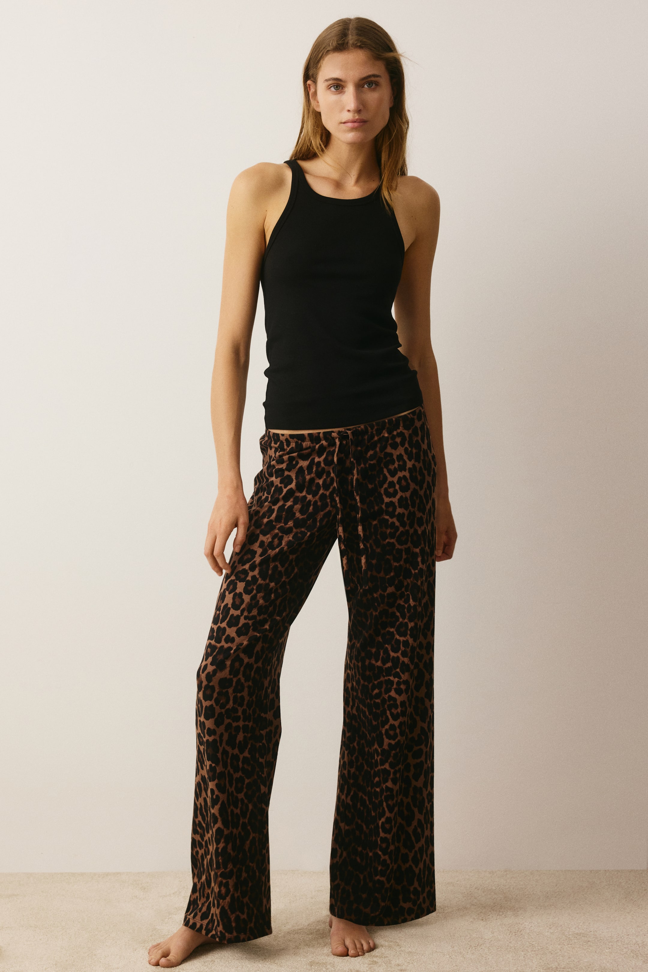 Cotton-Blend Pajama Pants
