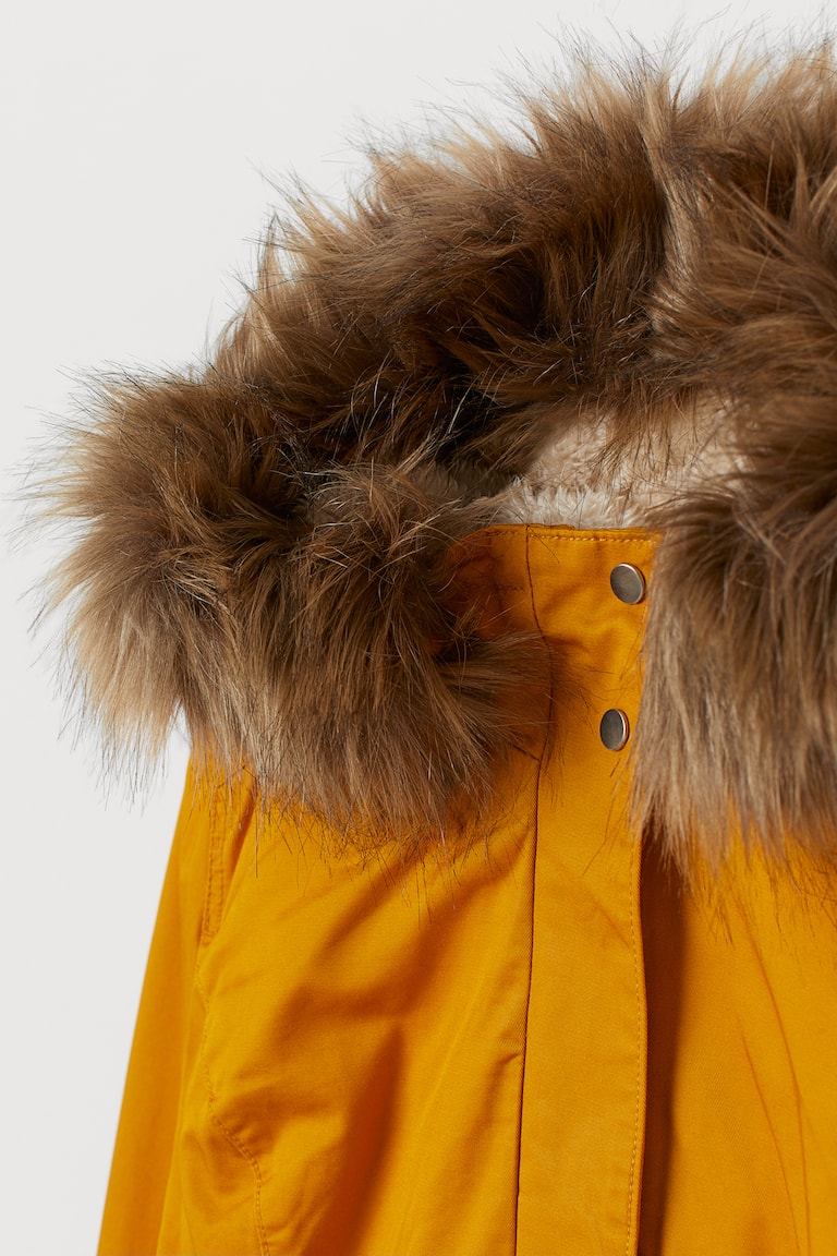 H&M+ Parka mit Teddyfutter Senfgelb Ladies H&M DE