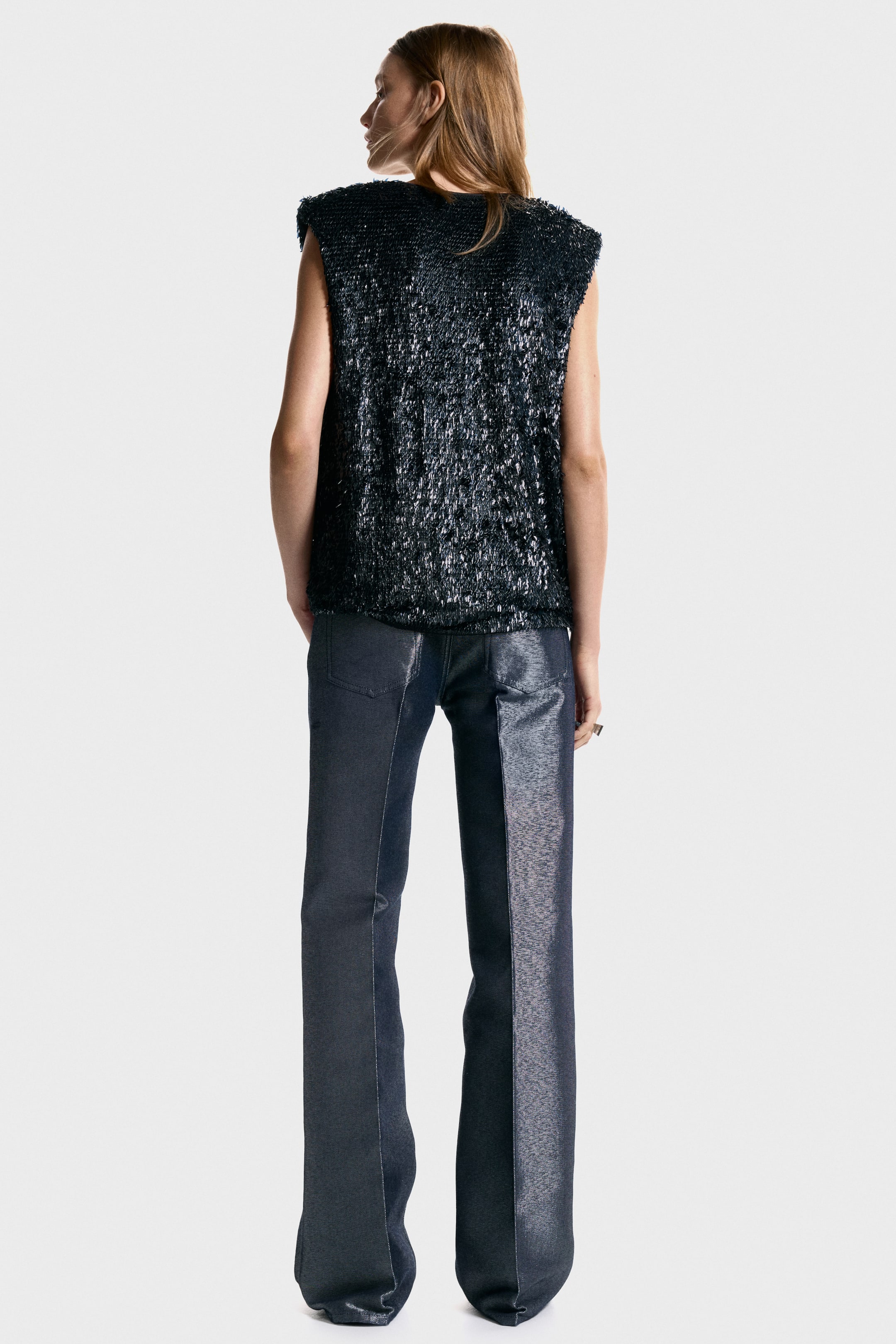 拡大画像を表示: シマーデニム - ダークデニムブルー - レディース | H&M JP 5