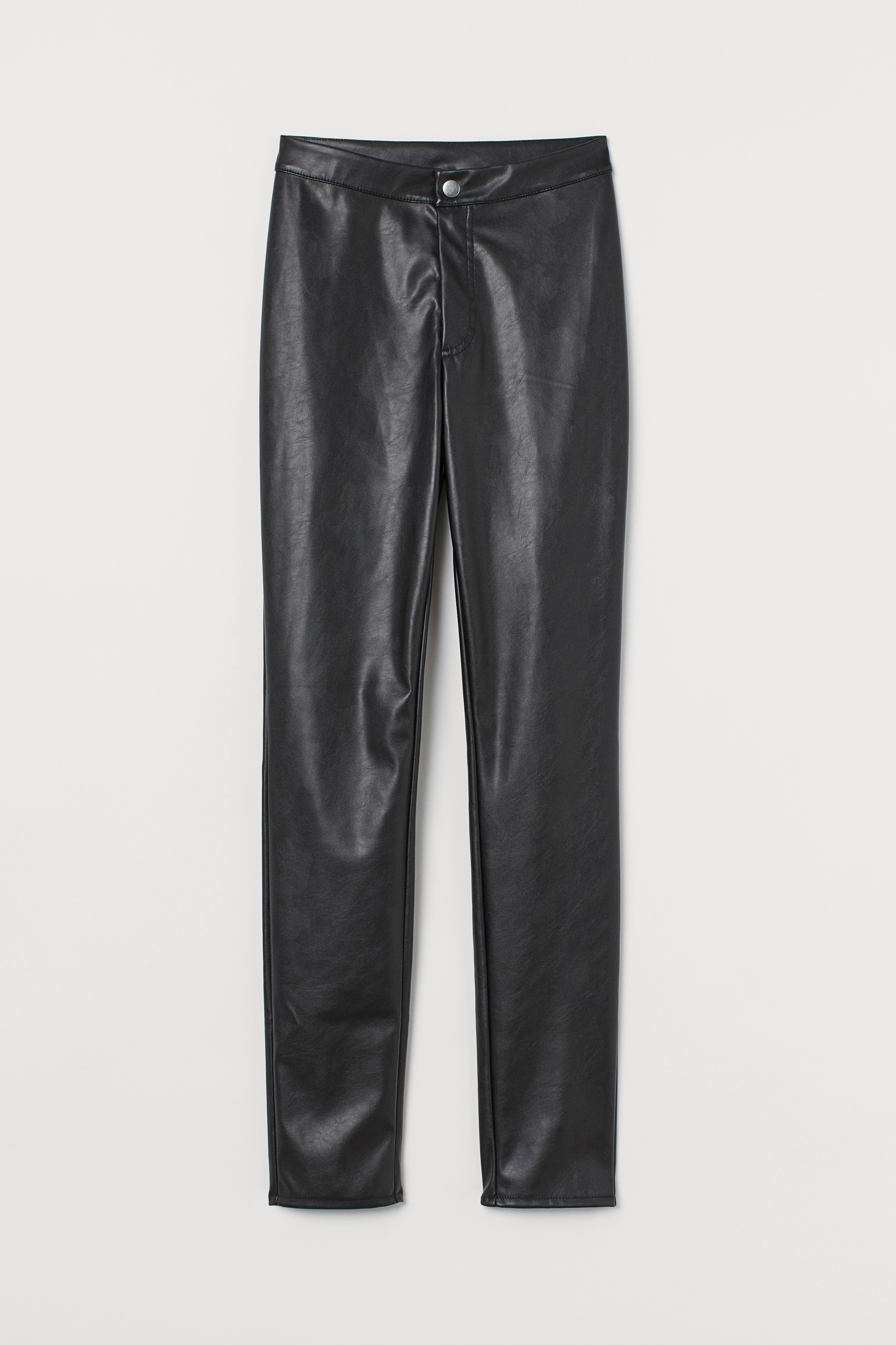 Imitation leather trousers orders h&m