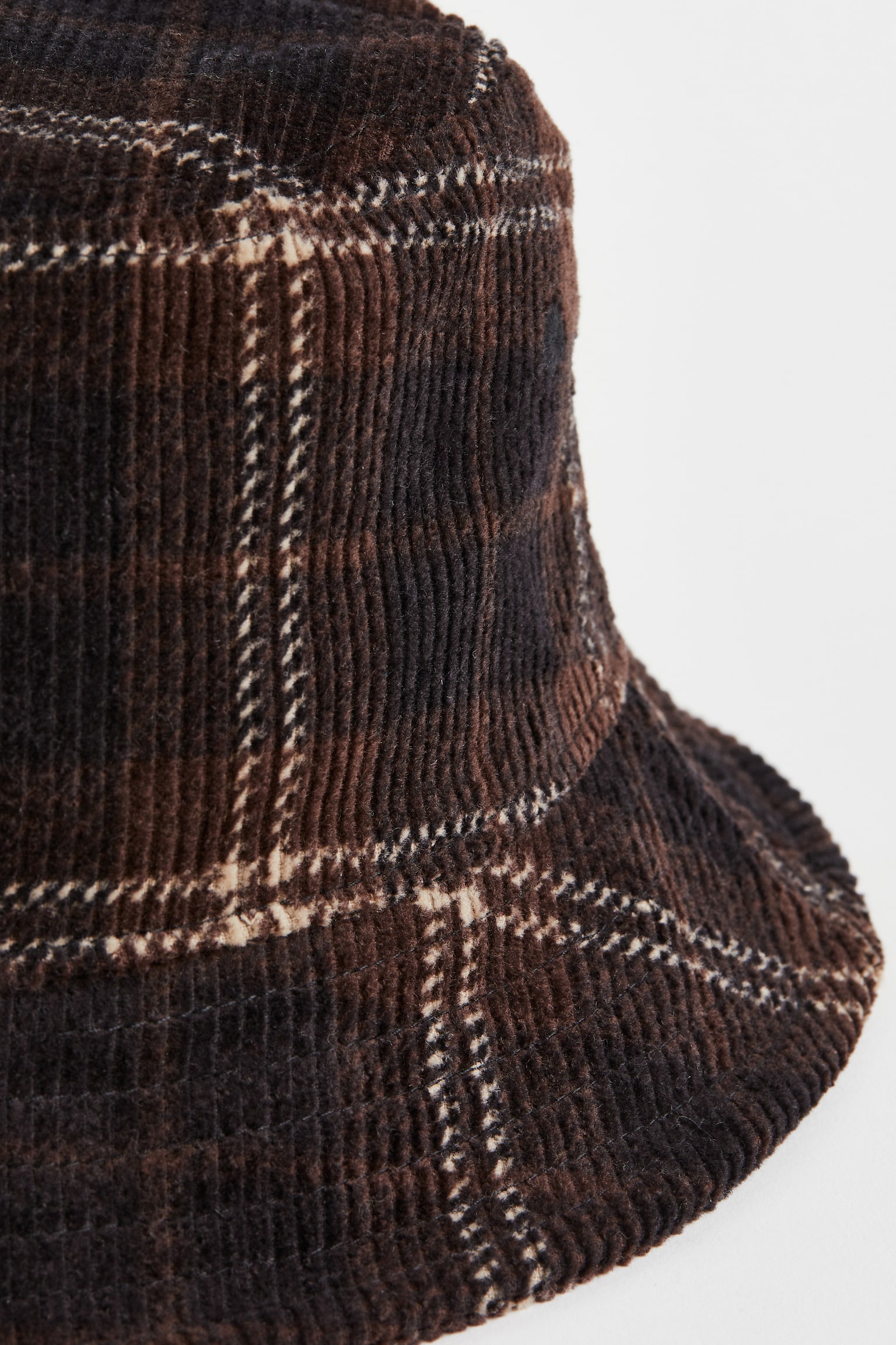 Corduroy bucket hat - Dark brown/Checked - 2