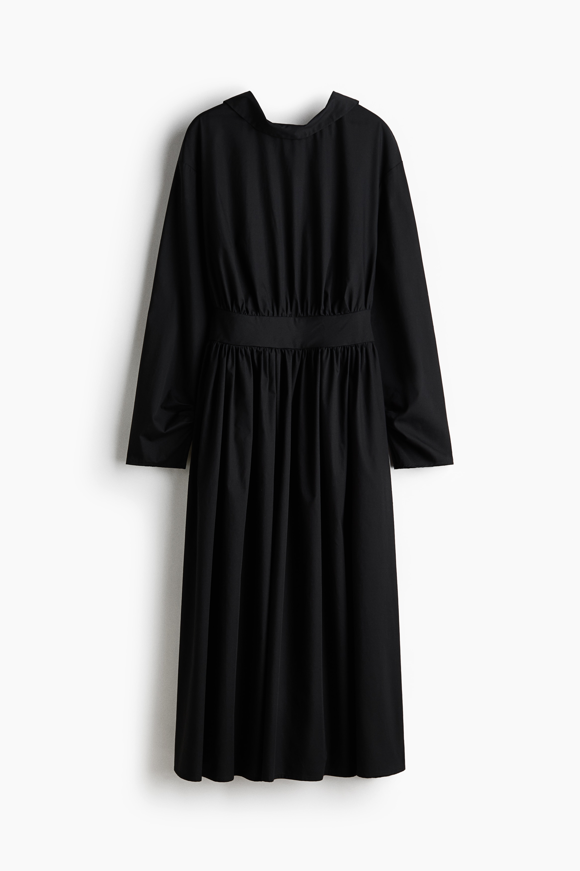 リバースカラーシャツドレス - ブラック/ホワイト／ストライプ