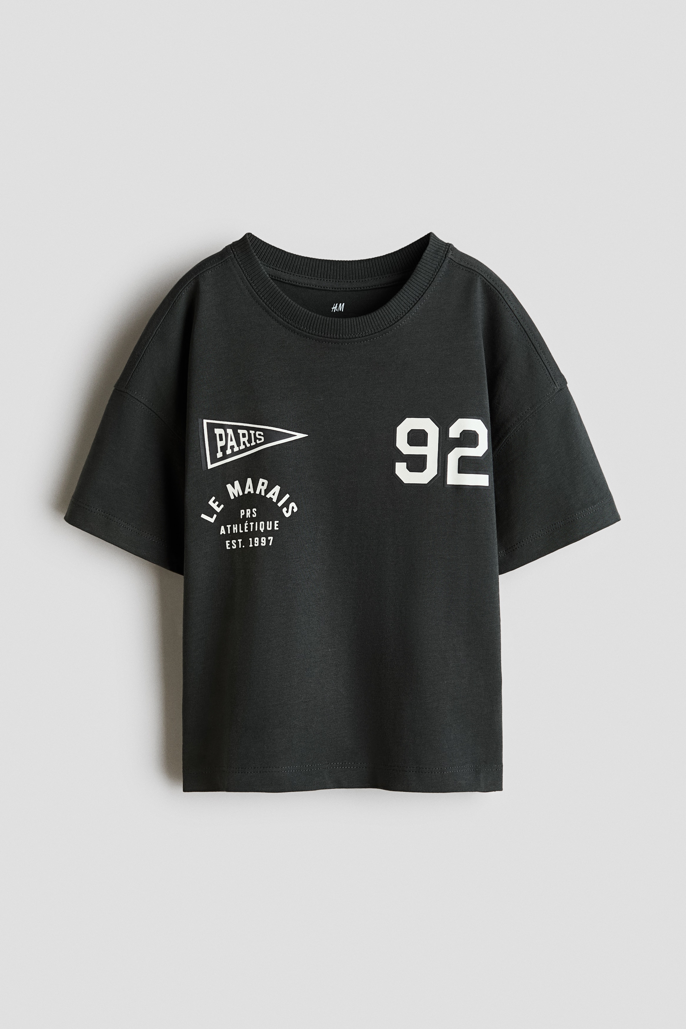 Printed cotton T-shirt - Dark grey/Paris/Ivory/Street Food/White/Dinosaur