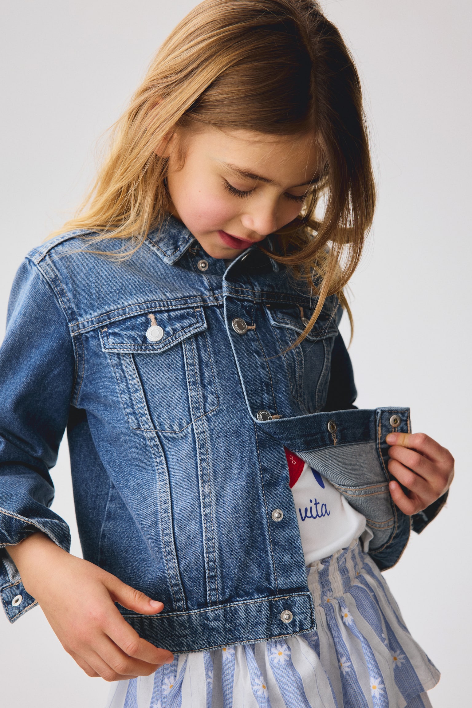 Giubbotto in denim - Blu denim/Crema/fiori/Rosa/Blu denim chiaro/Blu denim chiaro - 3