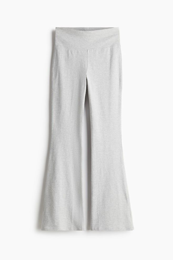 Flared Leggings - Light gray melange/Black/matte/White/Black - 1
