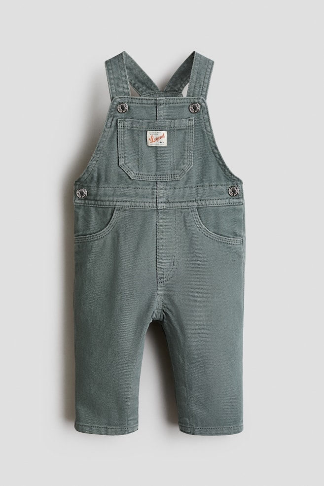 Denim dungarees - Dusty green/Denim blue - 1