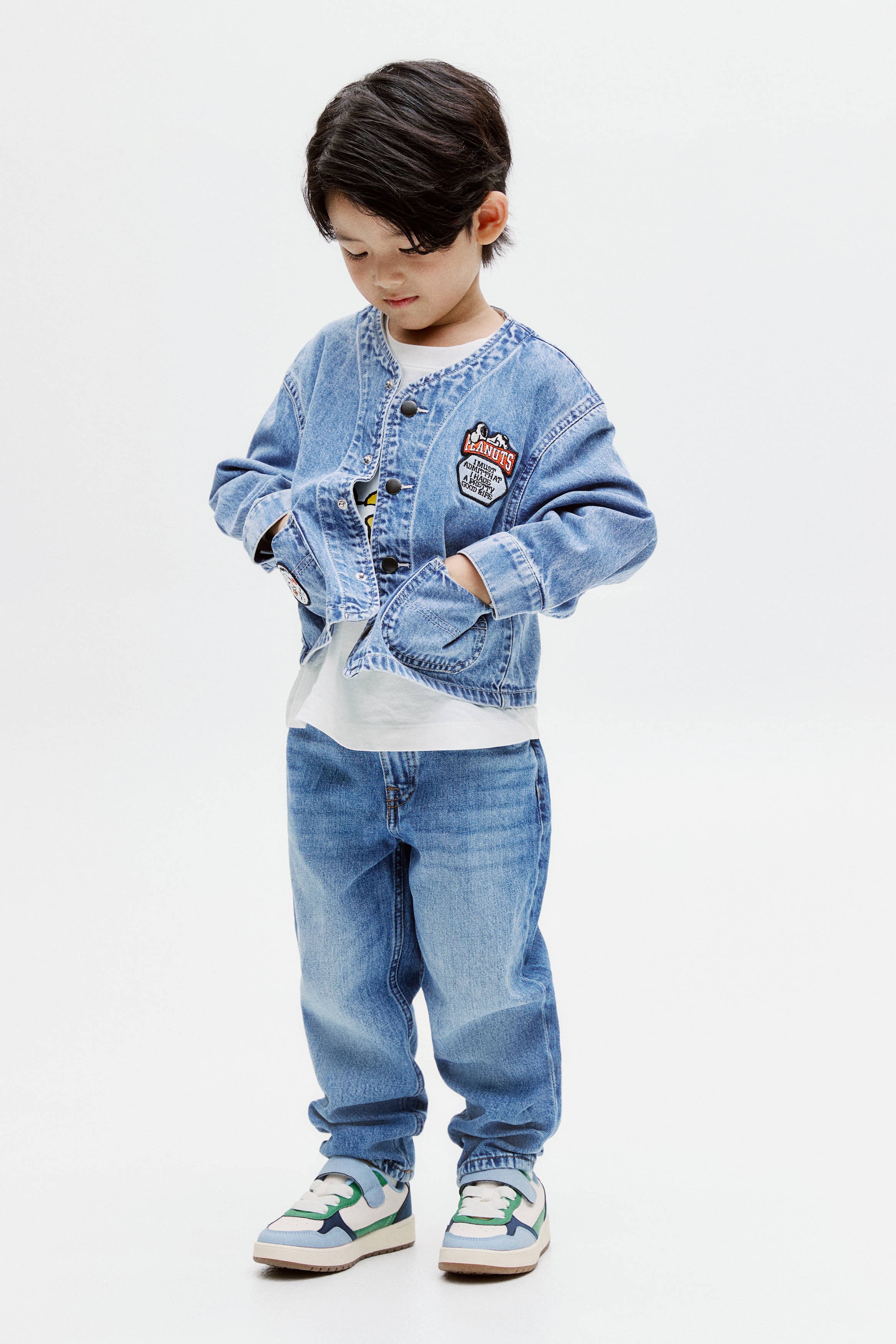 Appliquéd denim jacket - Denim blue/Snoopy