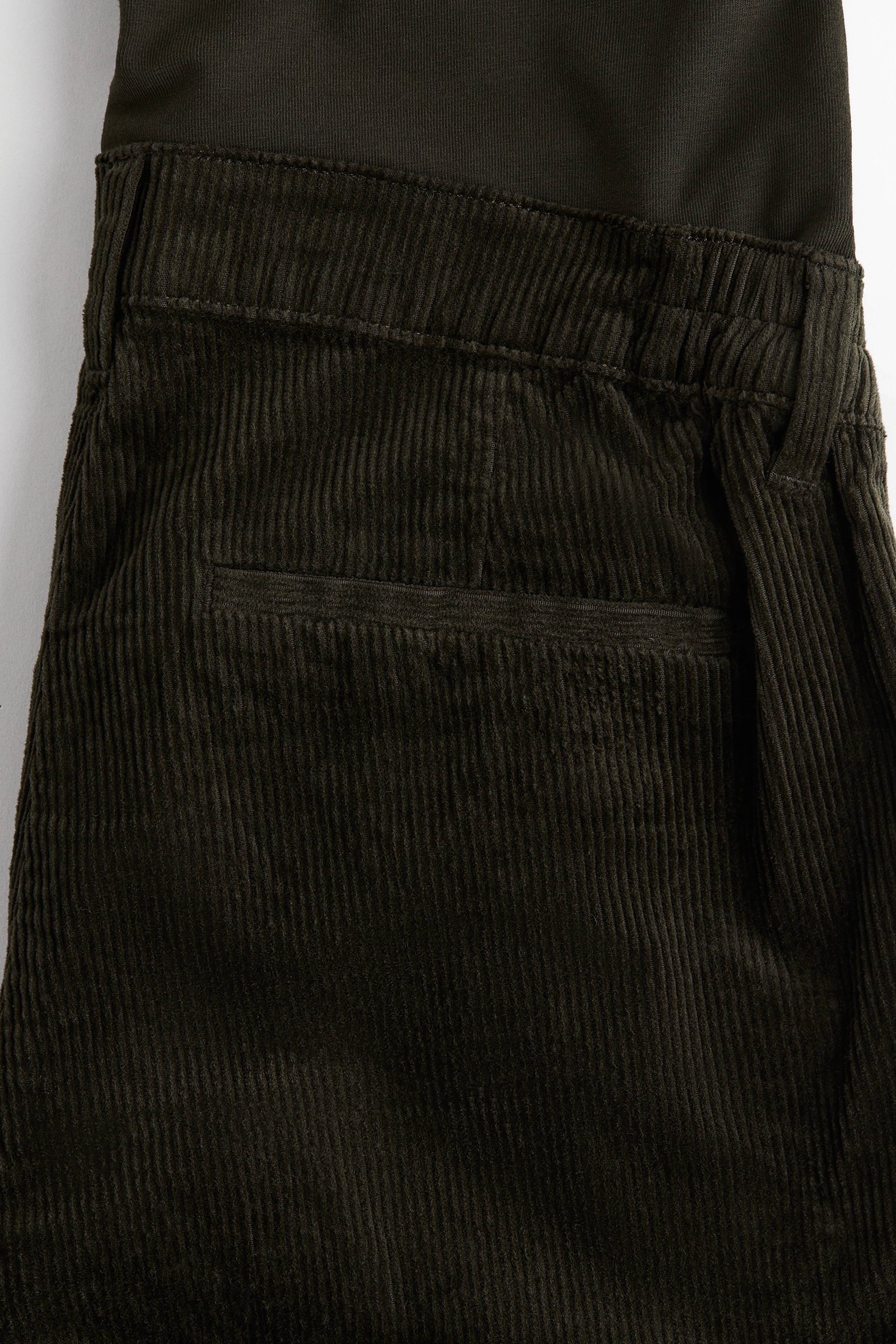 Pantalon Vert En Velours Côtelé H&M Taille 0 - Vintage, Coupe Haute Et Cropped, Neuf Sans étiquettes