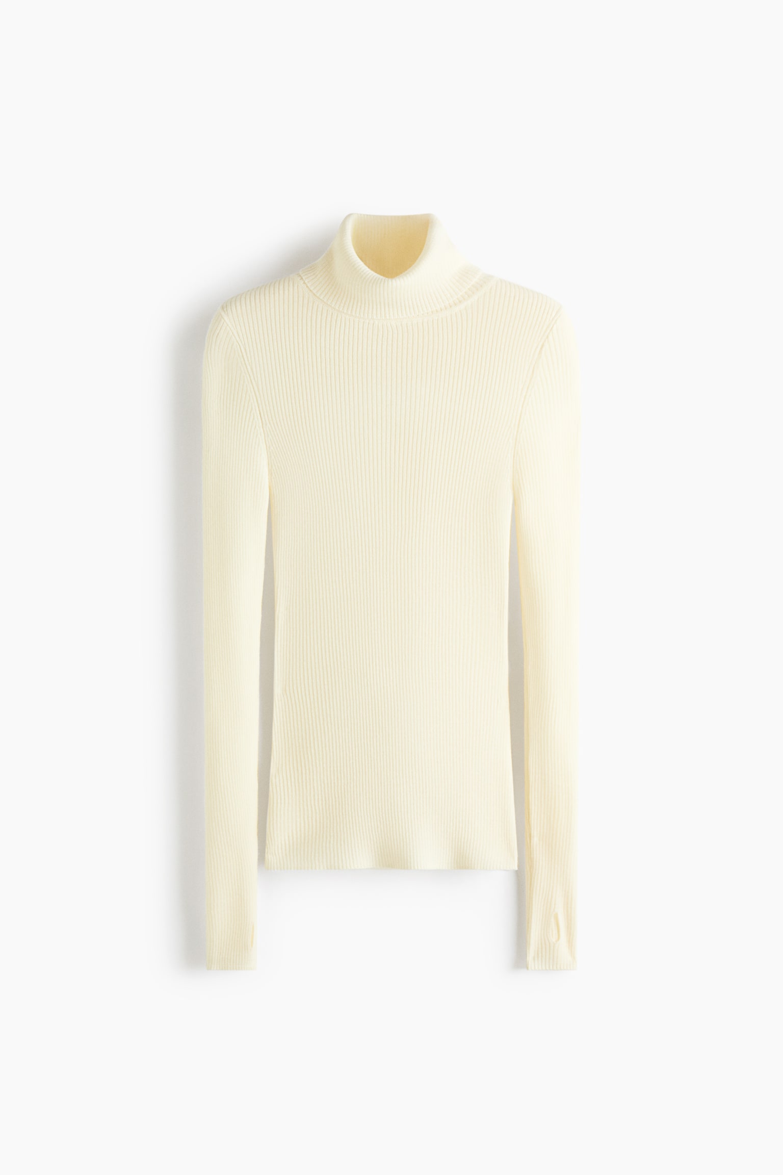 Женский топ H&M Turtleneck Merino Wool, цвет: Кремовый — фото 1