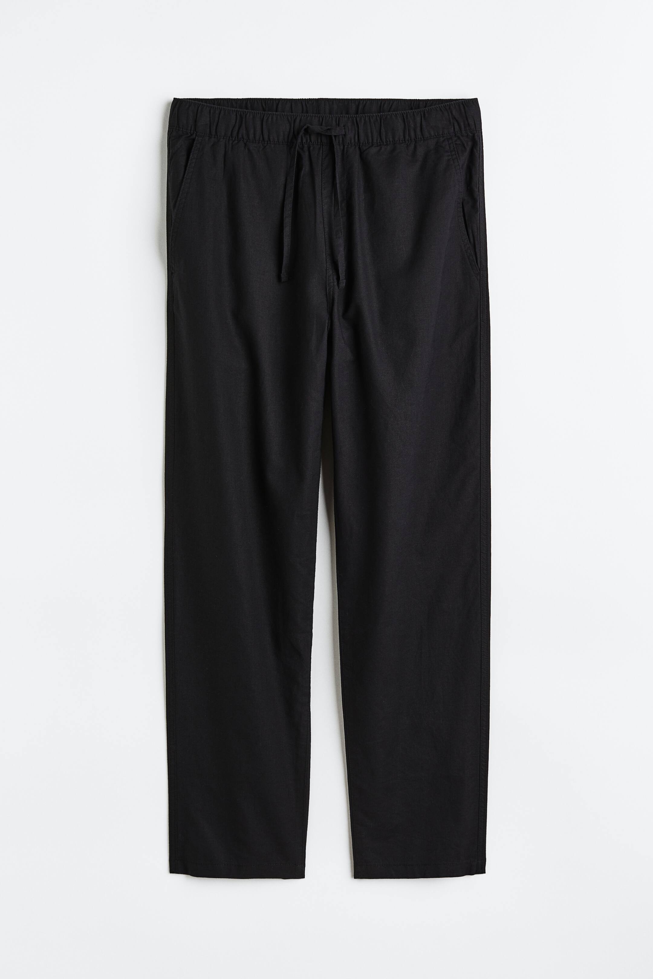View larger image: Loose Fit Linen-blend Pants - Black - Men | H&M PH 1