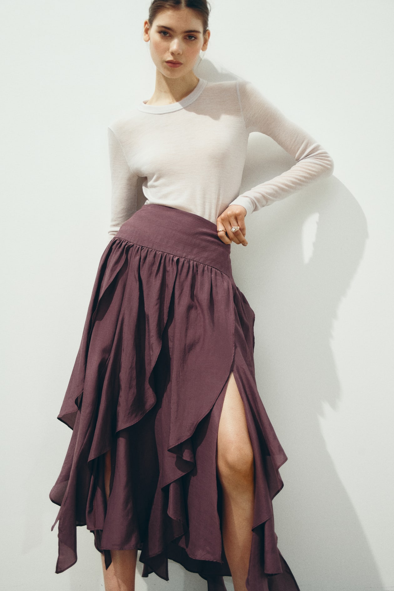 Asymmetric Midi Skirt - image 4