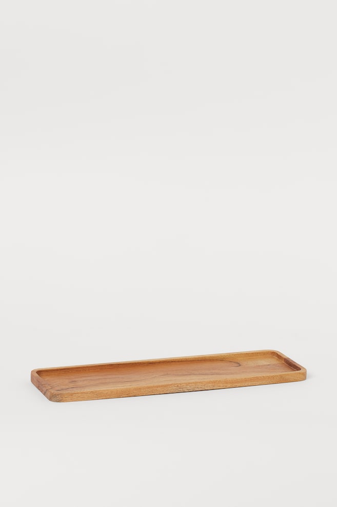 Rectangular wooden tray - Beige - 5