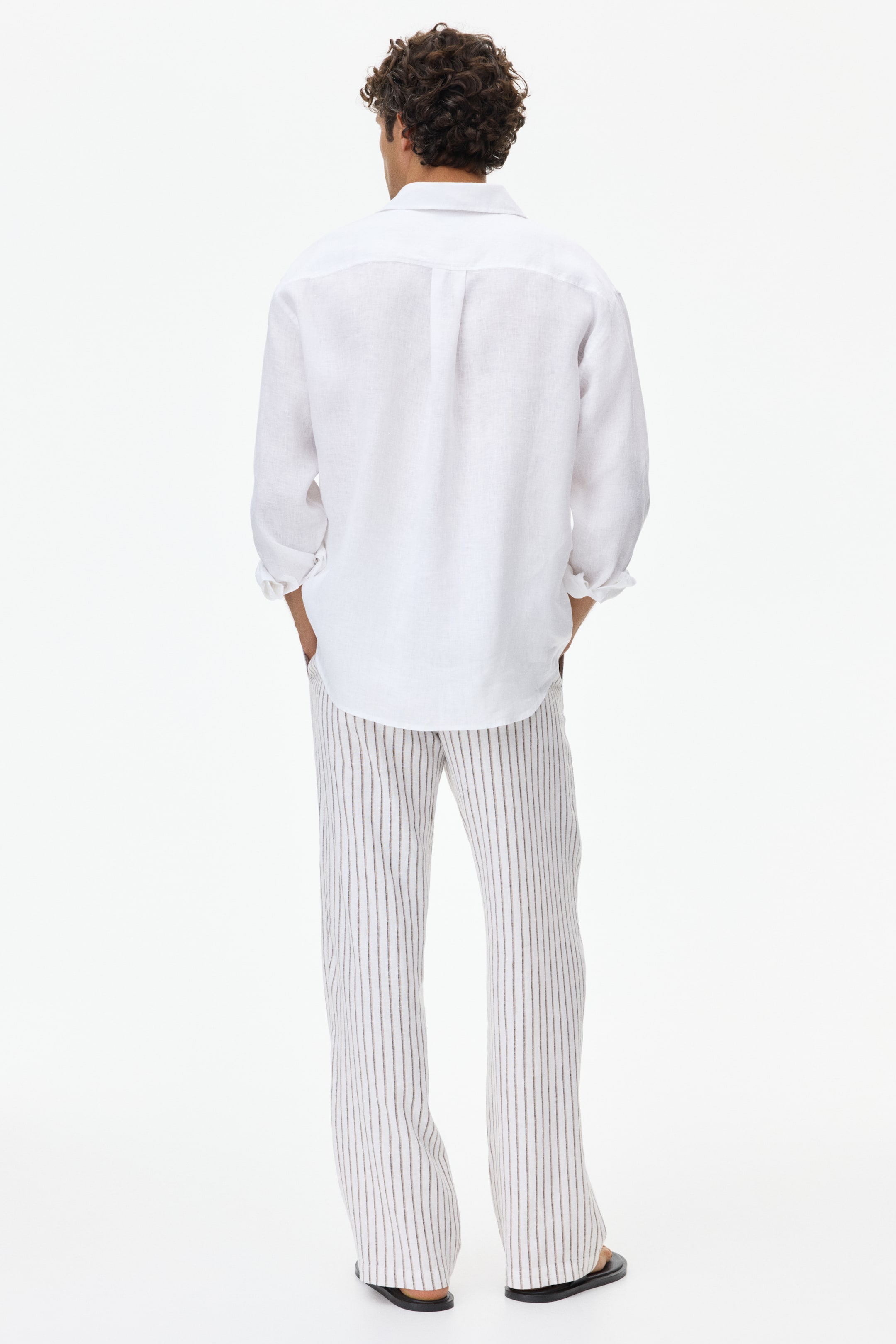 Relaxed-Fit Linen-Blend Pants