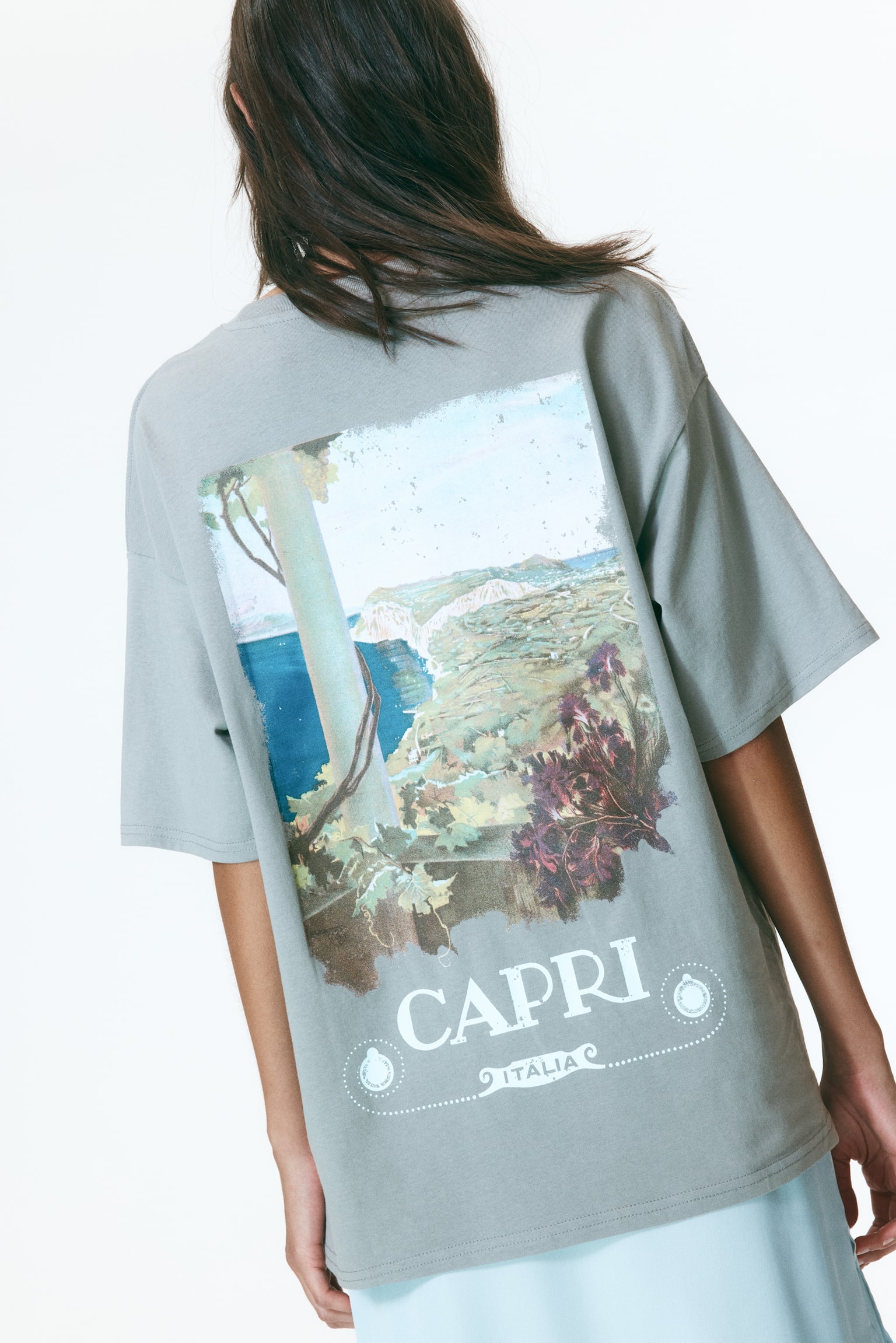 טישירט אוברסייז עם הדפס - אפור/Capri/אפור כהה/נירוונה/חום כהה/Pacha/כחול פלדה בהיר/הקיור/שחור/פינק פלויד/קרם/Pacha/כתום/Pacha/כתום בהיר/גרייטפול דד - 5