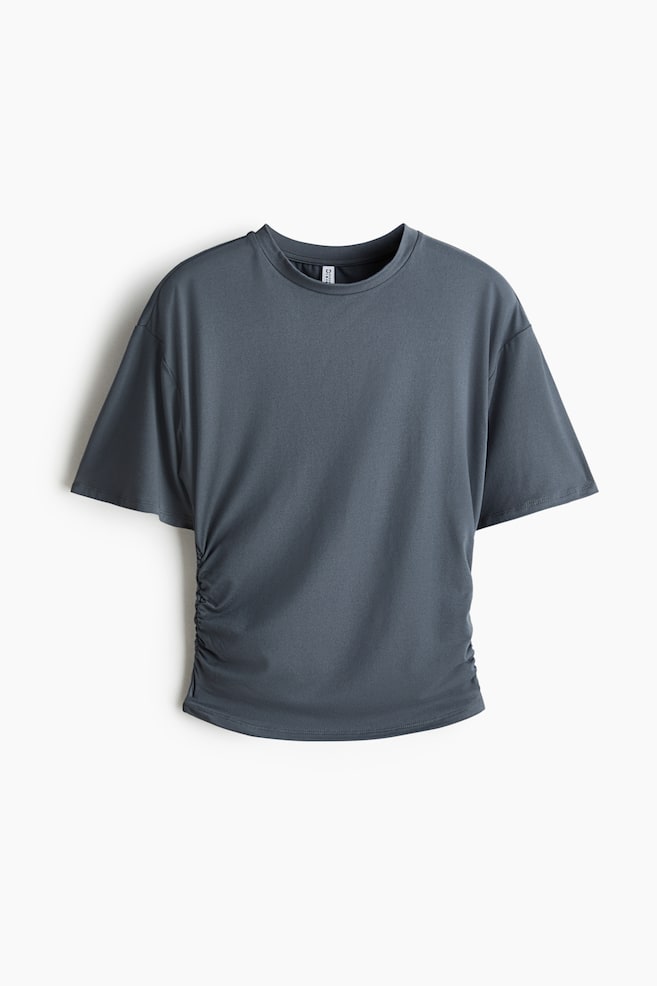Ruched T-Shirt - Gray - 1
