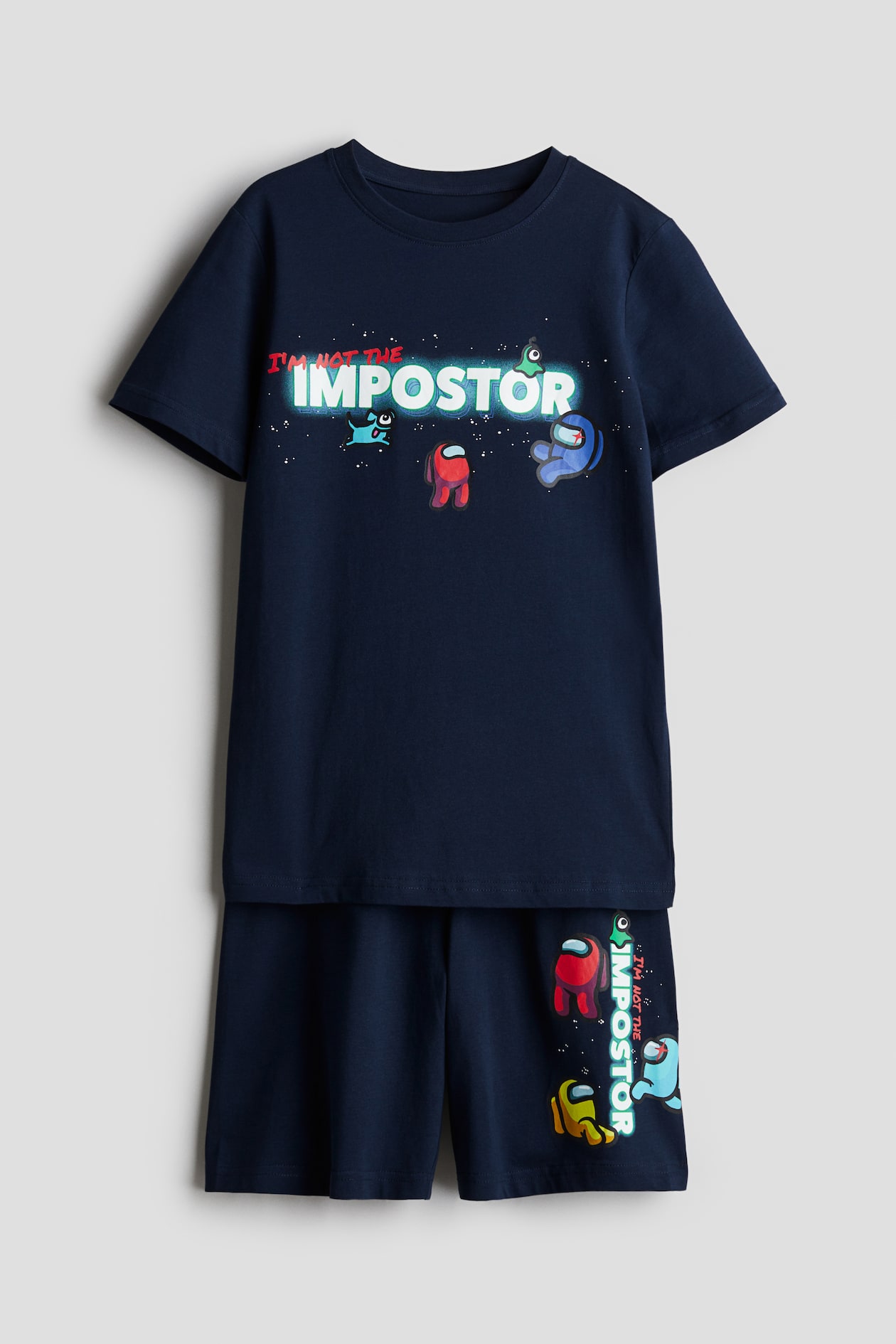 Pigiama con T-shirt e shorts Blu scuro/Among Us BAMBINO H&M IT