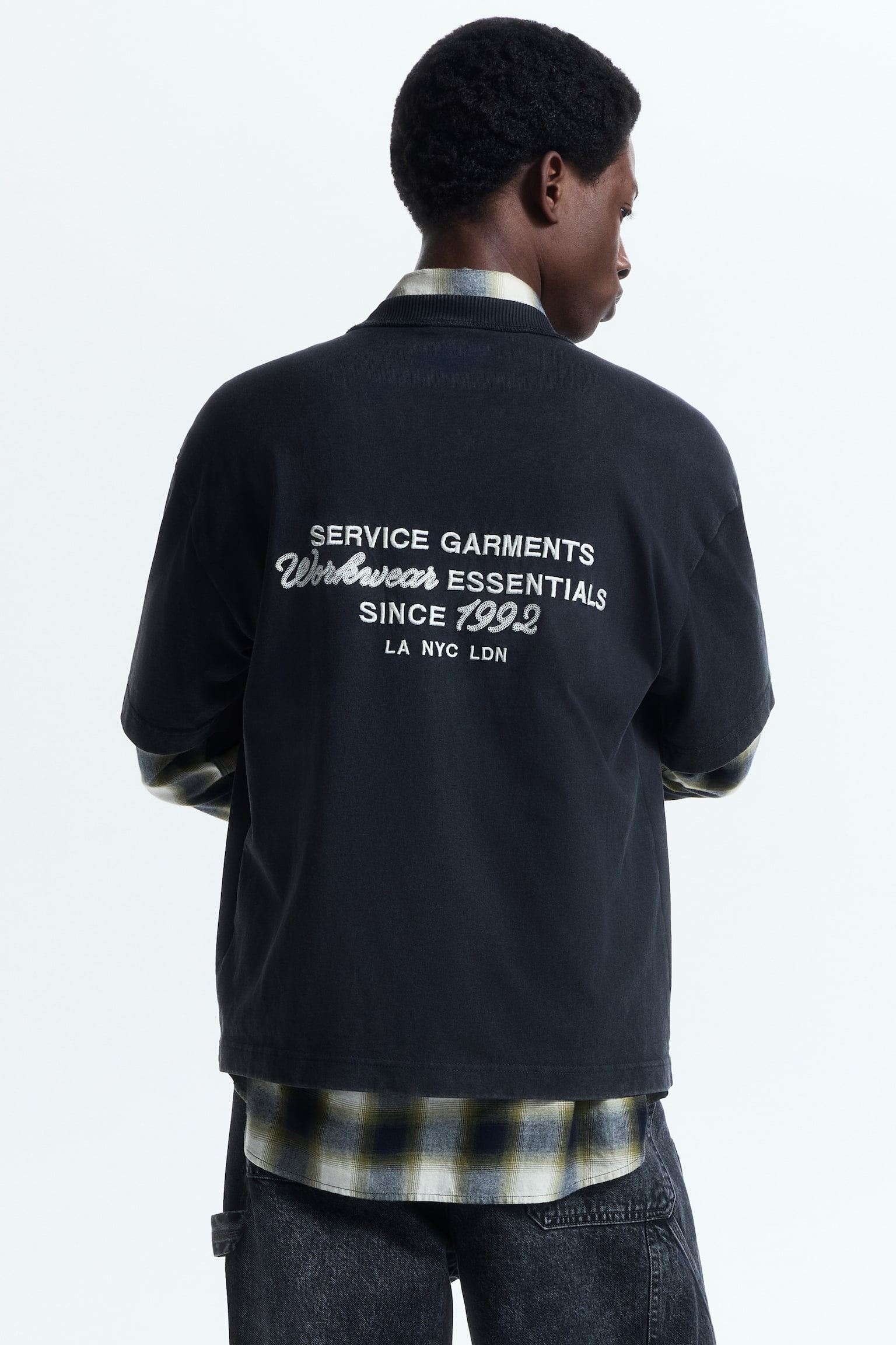 טישירט עם הדפס Loose Fit - שחור/Workwear/אפור בהיר/Not for Ceremony/אדום/Sunset - 1