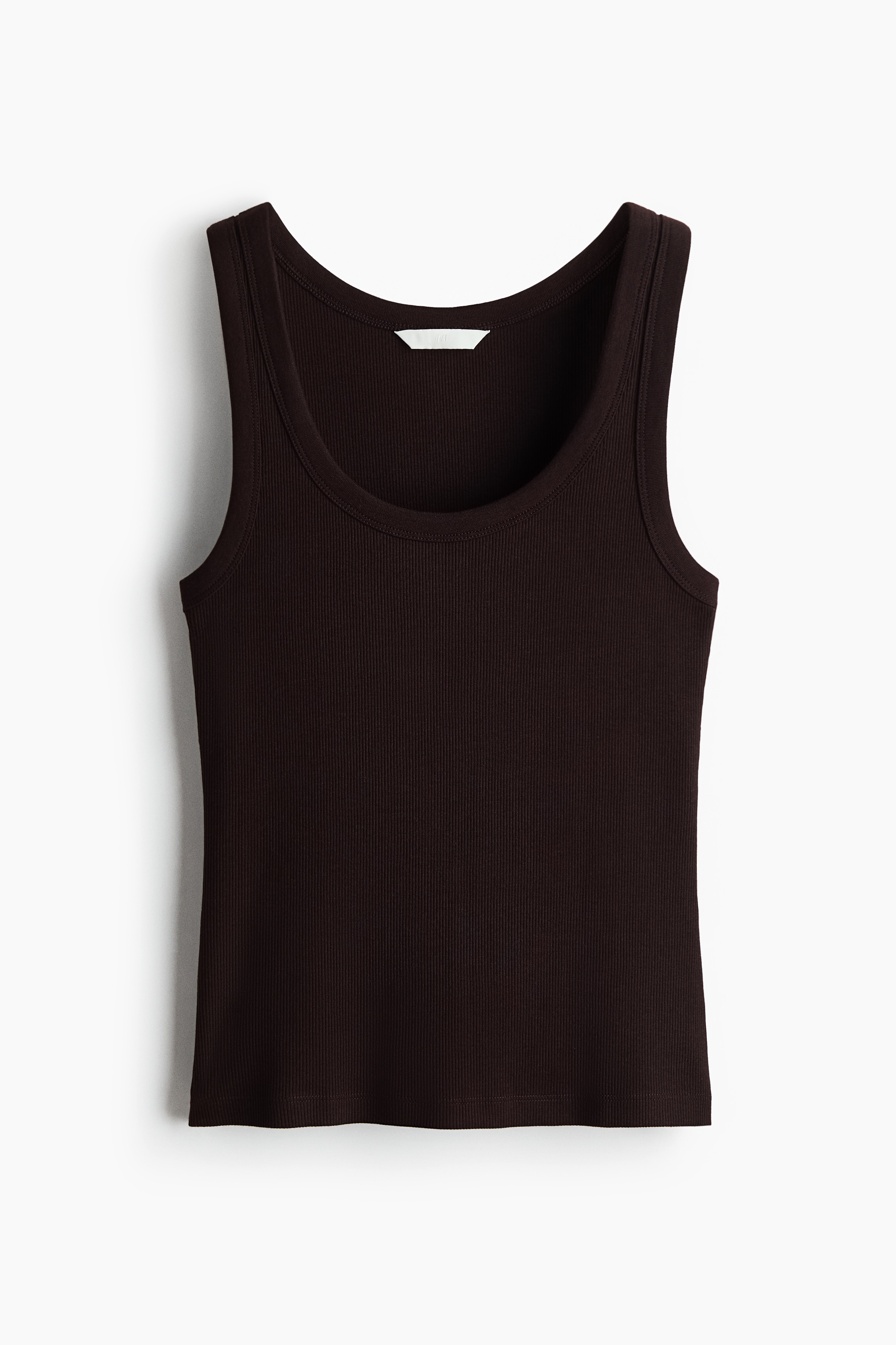 Ribbed Tank Top - Dark brown/White/Gray melange/Black/Light dusty pink/Navy blue/Pink/White/brown striped/Light yellow/Gray/Light beige/Blue-gray/Dusty pink/Dusty rose/Taupe/Burgundy/Blue/Light dusty pink/Burgundy